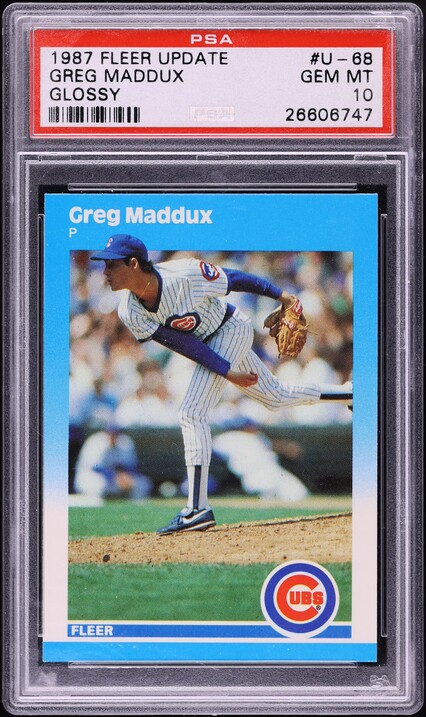 1987 Fleer Update Glossy Greg Maddux ROOKIE #U-68 PSA 10 GEM MINT