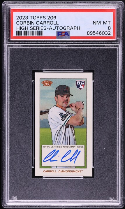 2023 Topps 206 High Series Corbin Carroll ROOKIE AUTO PSA 8 NM-MT