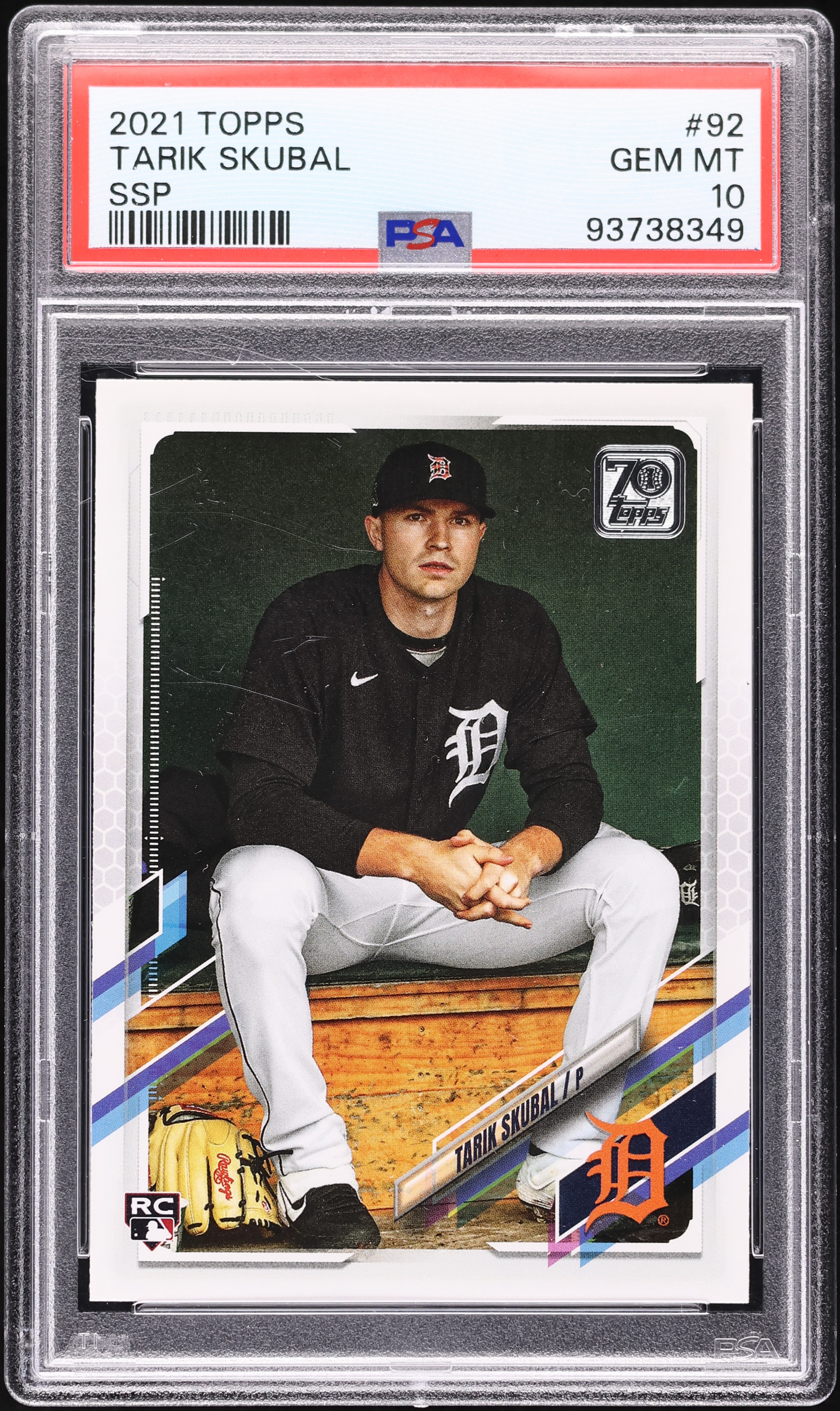 2021 Topps Tarik Skubal SSP ROOKIE #92 PSA 10 GEM MINT on Fanatics 