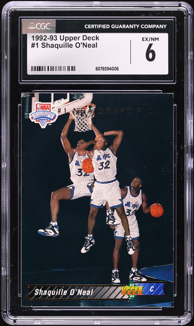 1992 Upper Deck Basketball Shaquille O'Neal ROOKIE #1b CGC 6 EXMT