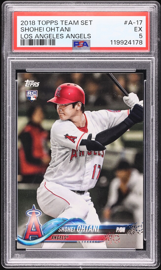2018 Topps Team Set Los Angeles Angels Shohei Ohtani ROOKIE #A-17 PSA 5 EX
