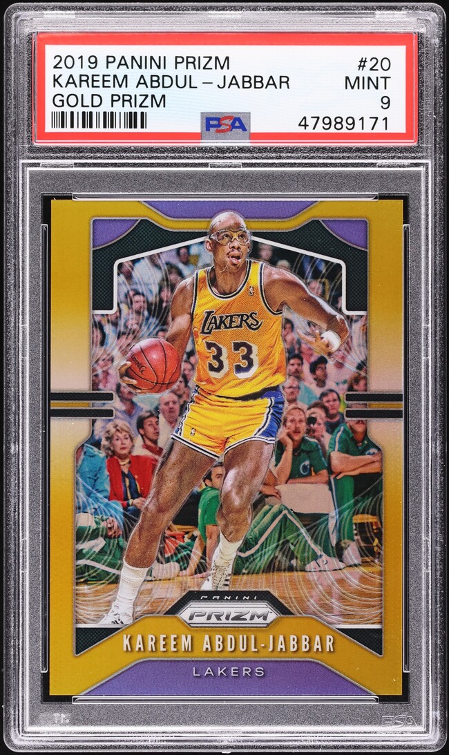 2019 Panini Prizm Gold Kareem Abdul-Jabbar /10 #20 PSA 9 MINT