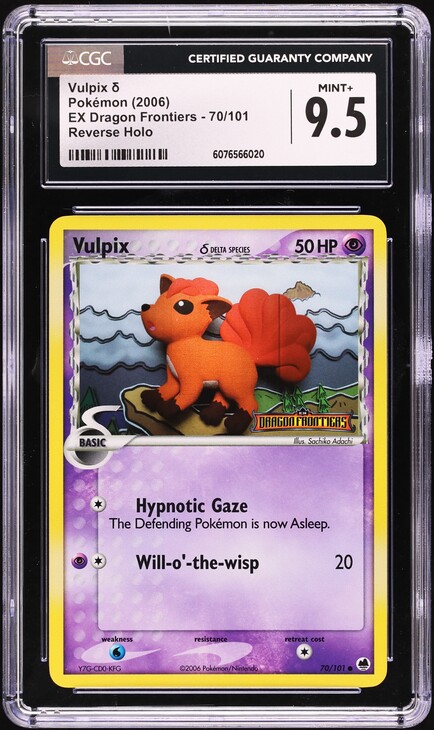 2006 Pokemon EX Dragon Frontiers Reverse Holo Vulpix #70 CGC 9.5
