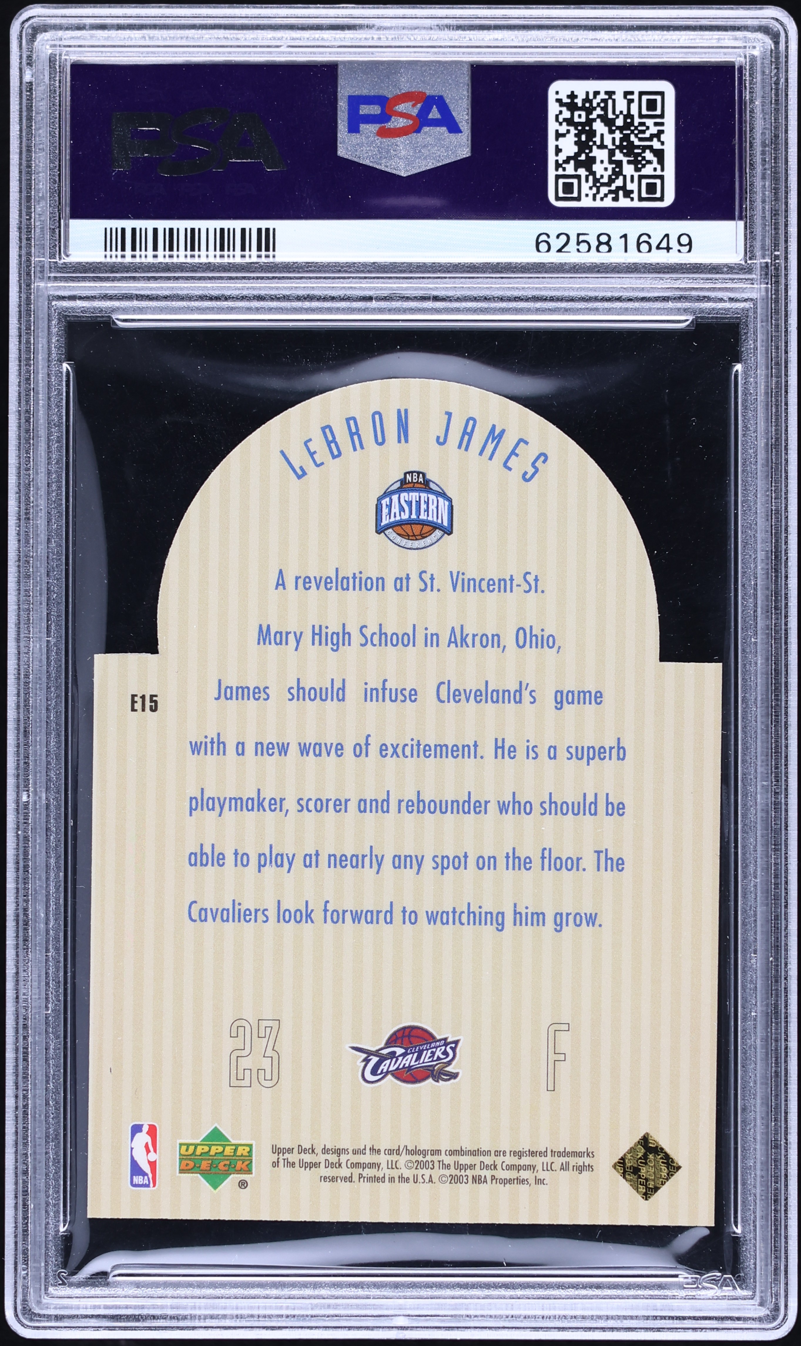 2003 Upper Deck Future All-Star Die-Cut LeBron James ROOKIE #E15