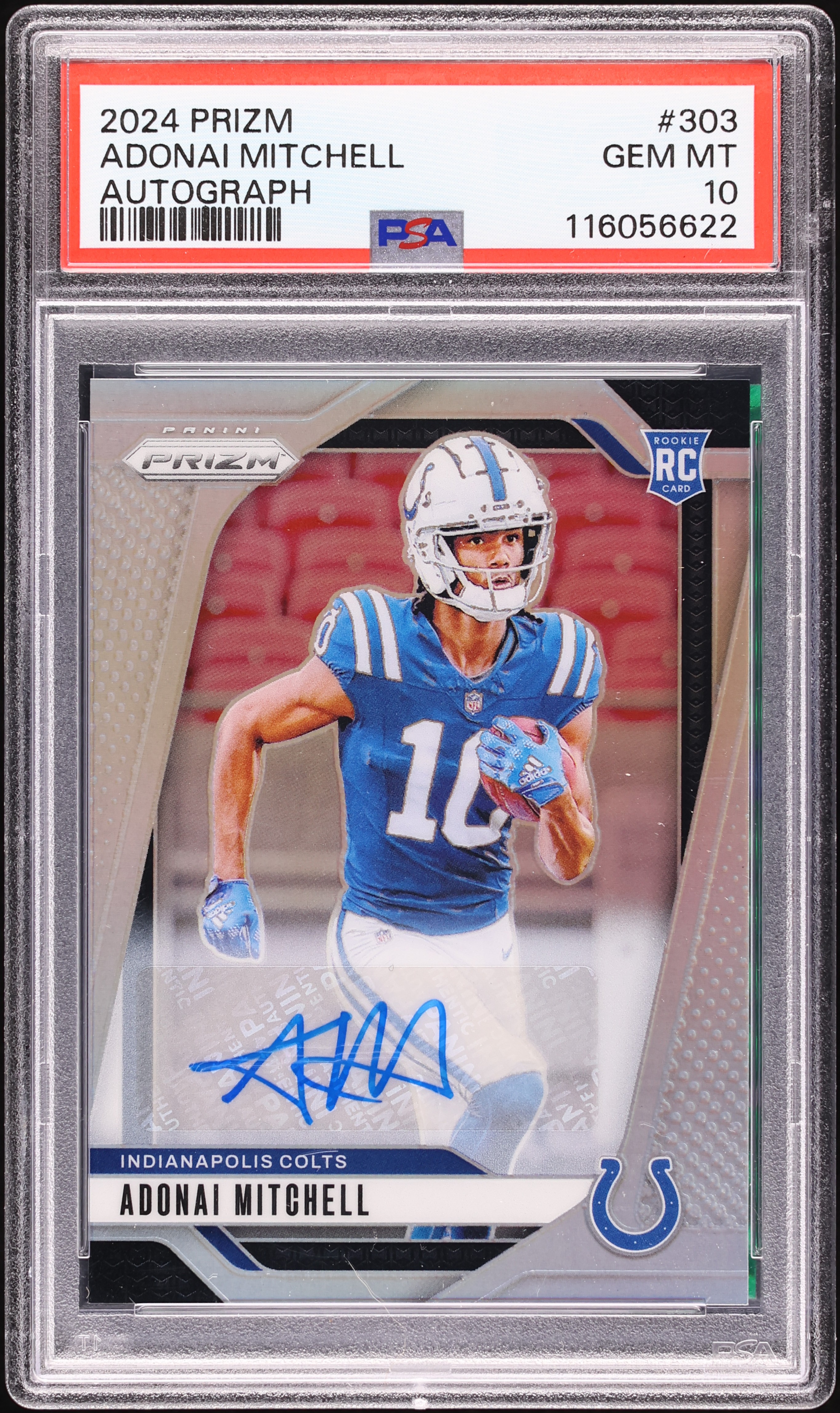 2024 Panini Prizm Adonai Mitchell ROOKIE AUTO #303 PSA 10 GEM MINT