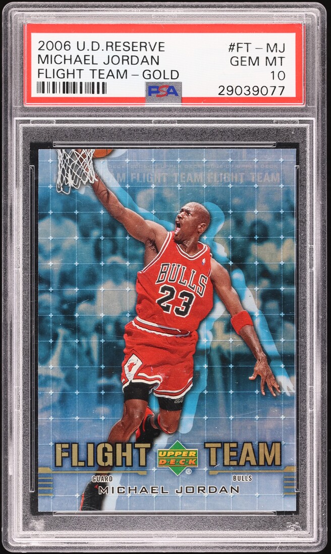 2006 Upper Deck Reserve Flight Team Gold Michael Jordan #FT-MJ PSA 10 GEM MINT