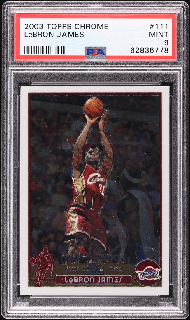 2003 Topps Chrome LeBron James ROOKIE #111 PSA 9 MINT on Fanatics