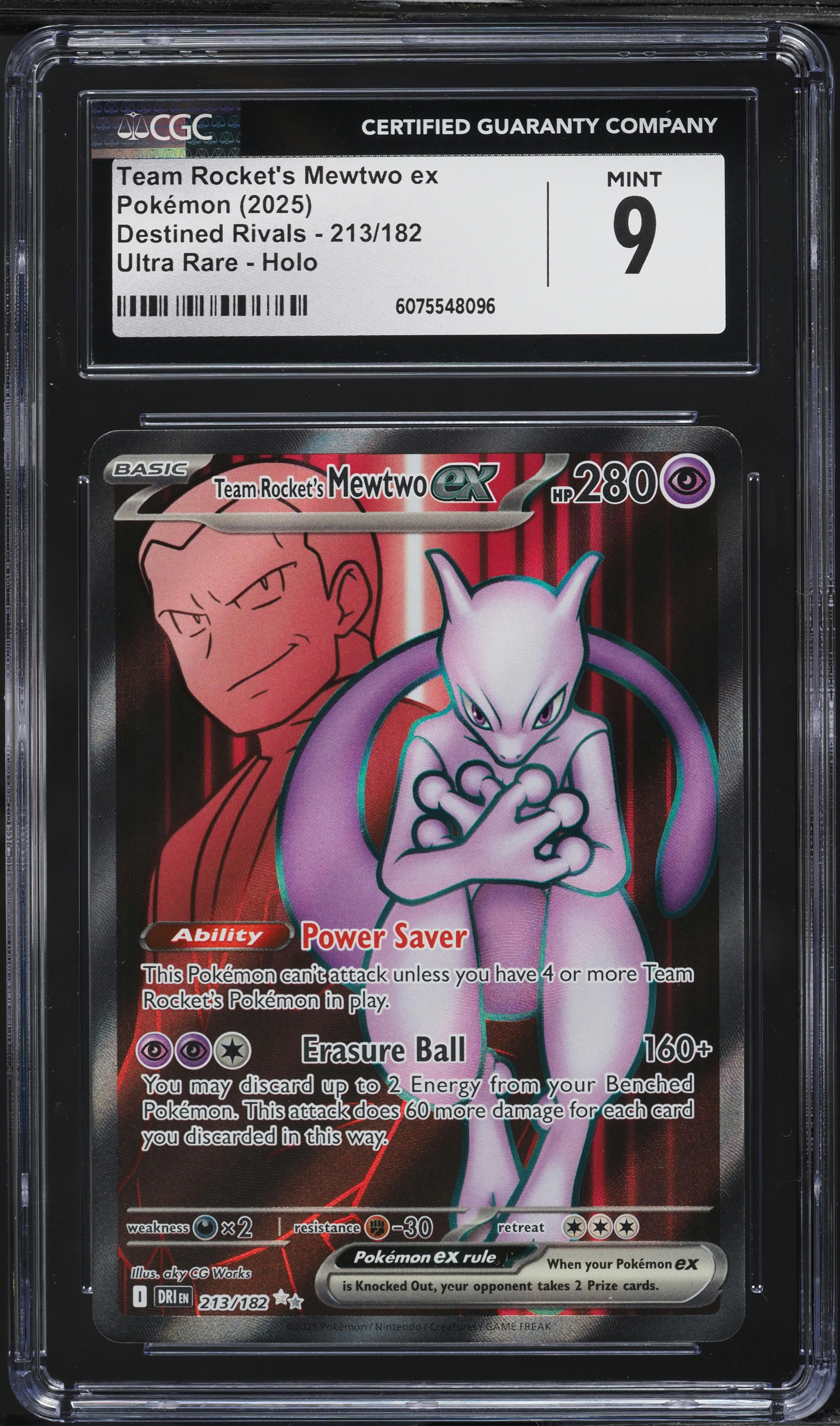 2025 Pokemon SV Destined Rivals Full Art Team Rocket's Mewtwo ex