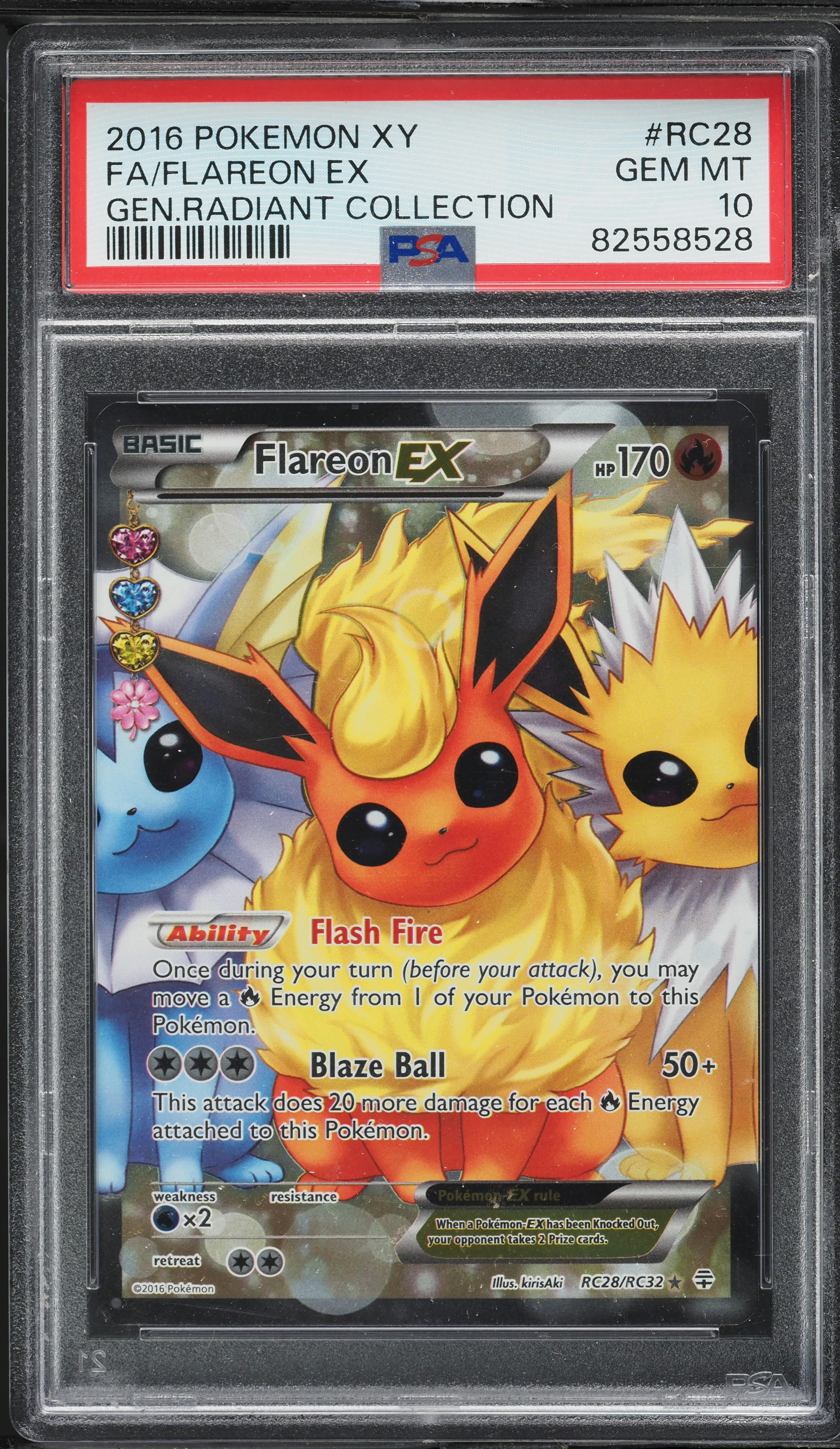 2016 Pokemon XY Generations Radiant Collection Full Art Flareon EX 