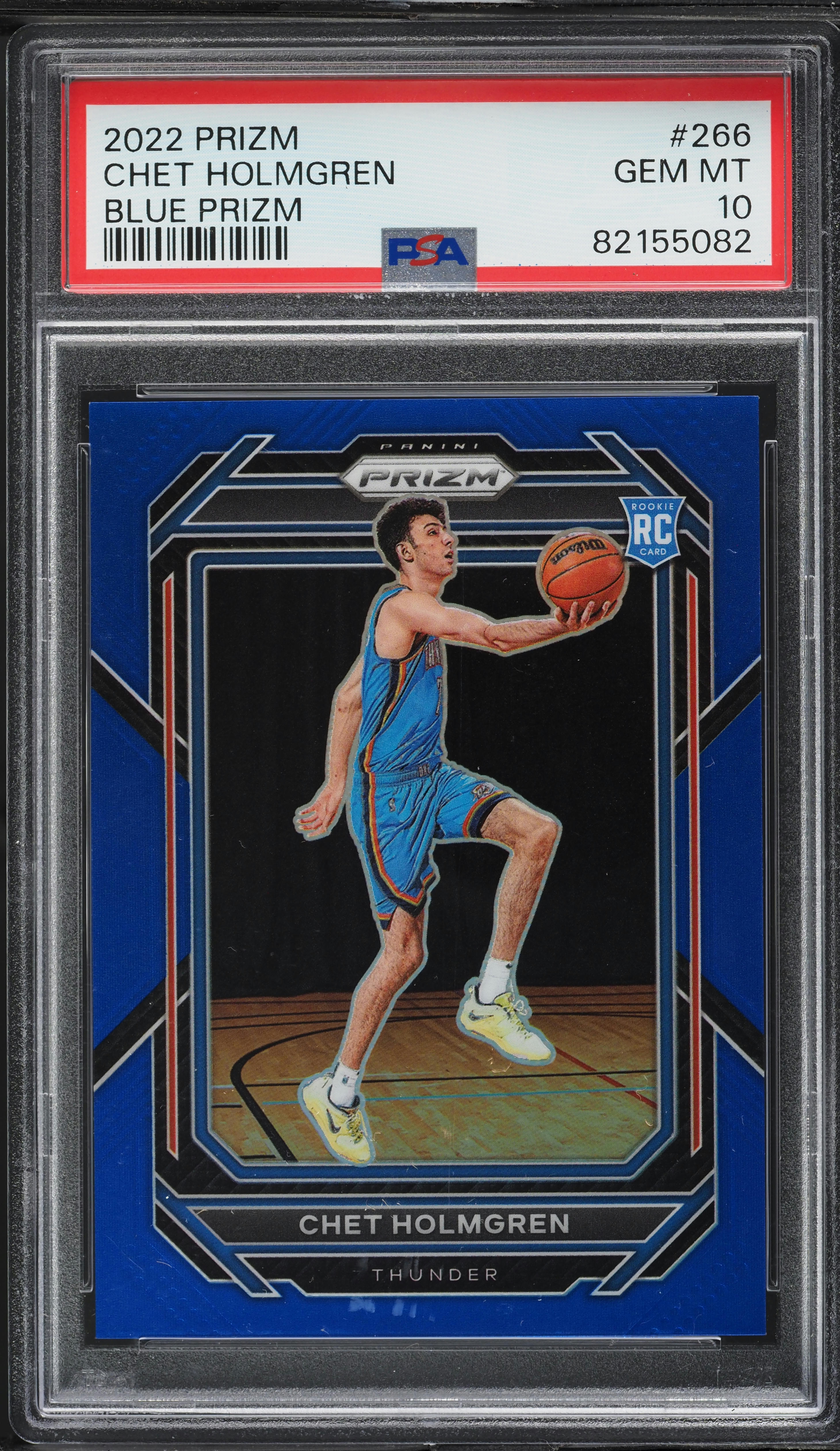 2022 Panini Prizm Blue Chet Holmgren ROOKIE /199 #266 PSA 10 GEM