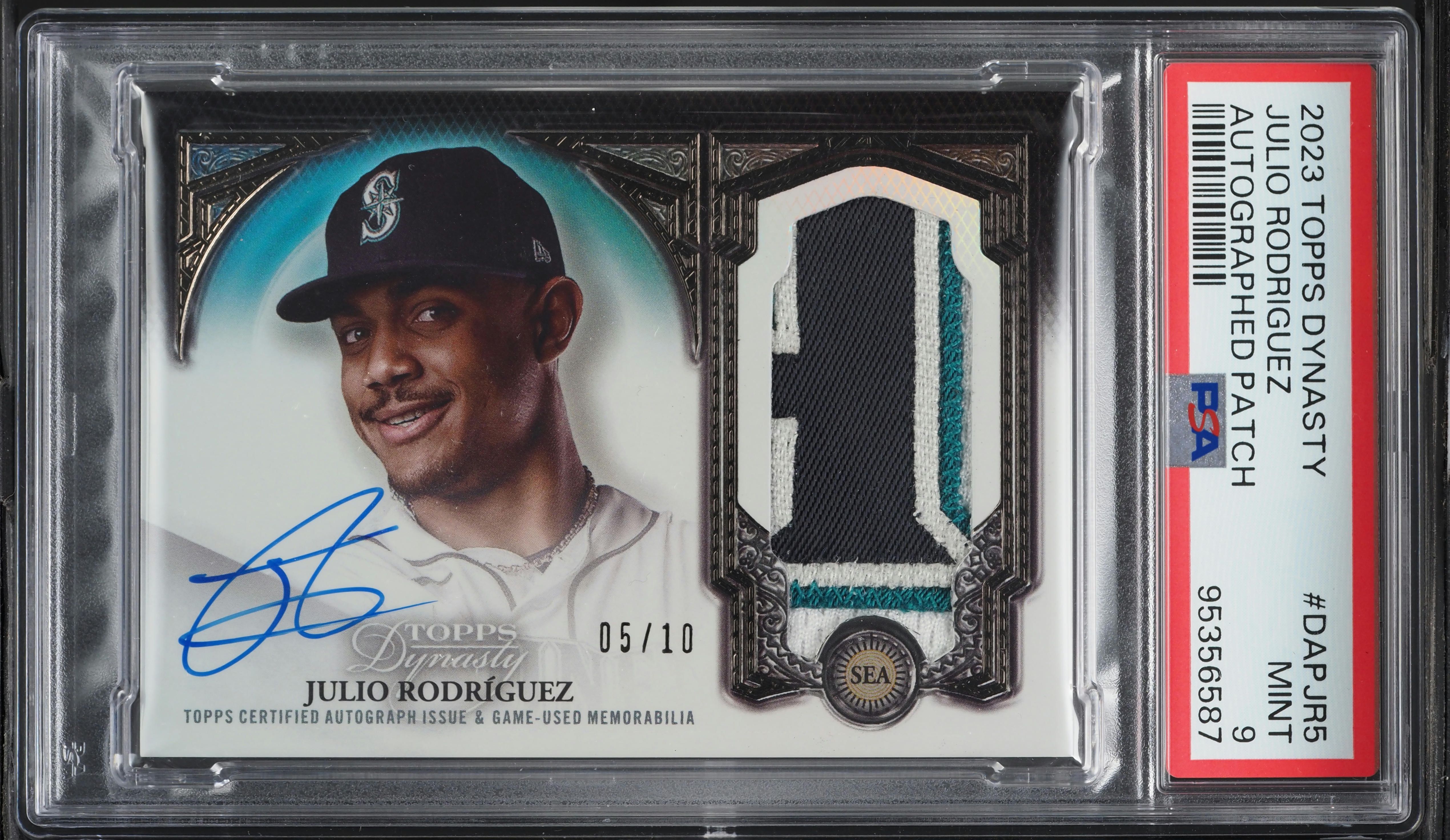 2023 Topps Dynasty Julio Rodriguez PATCH AUTO /10 #DAPJR5 PSA 9 