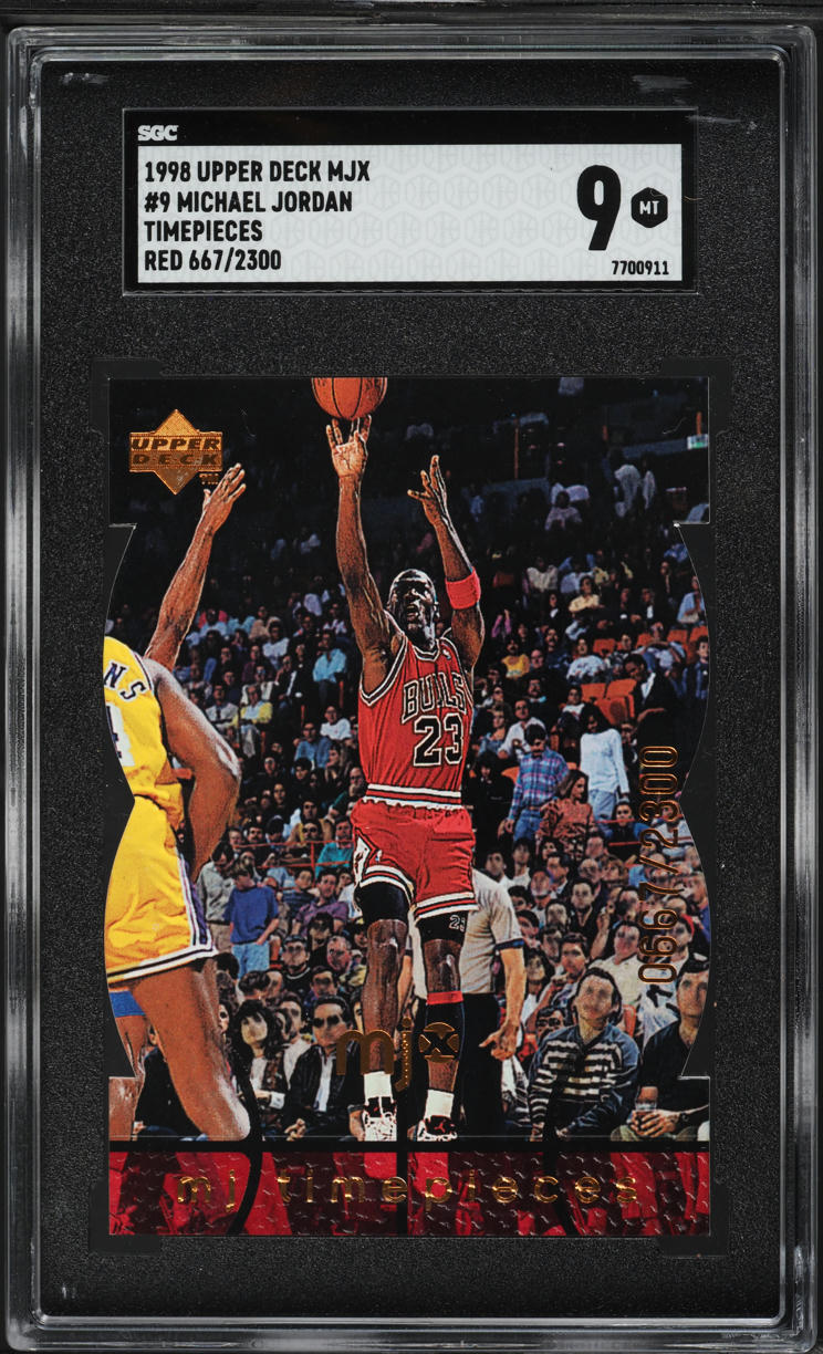 1998 Upper Deck MJx Timepieces Red Die-Cut Michael Jordan /2300 #9 SGC 9 MINT