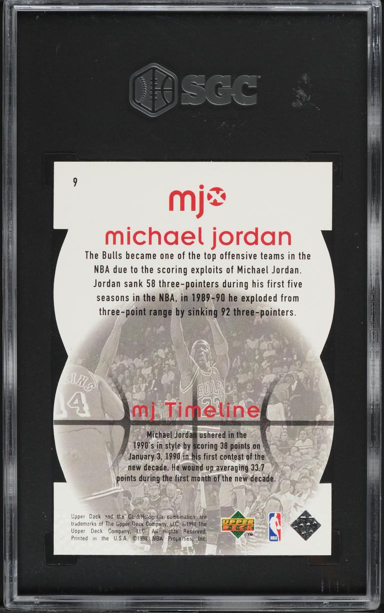 1998 Upper Deck MJx Timepieces Red Die-Cut Michael Jordan /2300 #9 SGC 9 MINT