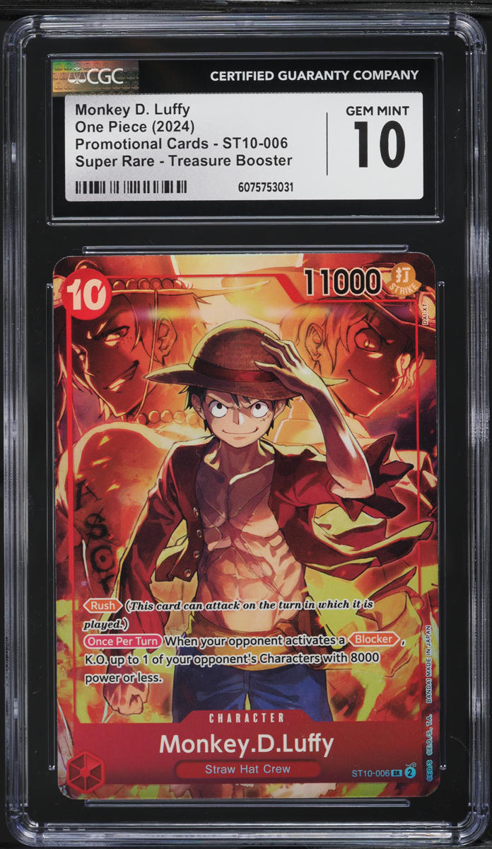 2024 One Piece Promo Treasure Booster SR Monkey D. Luffy #ST10-006 CGC 10  GEM on Fanatics Collect