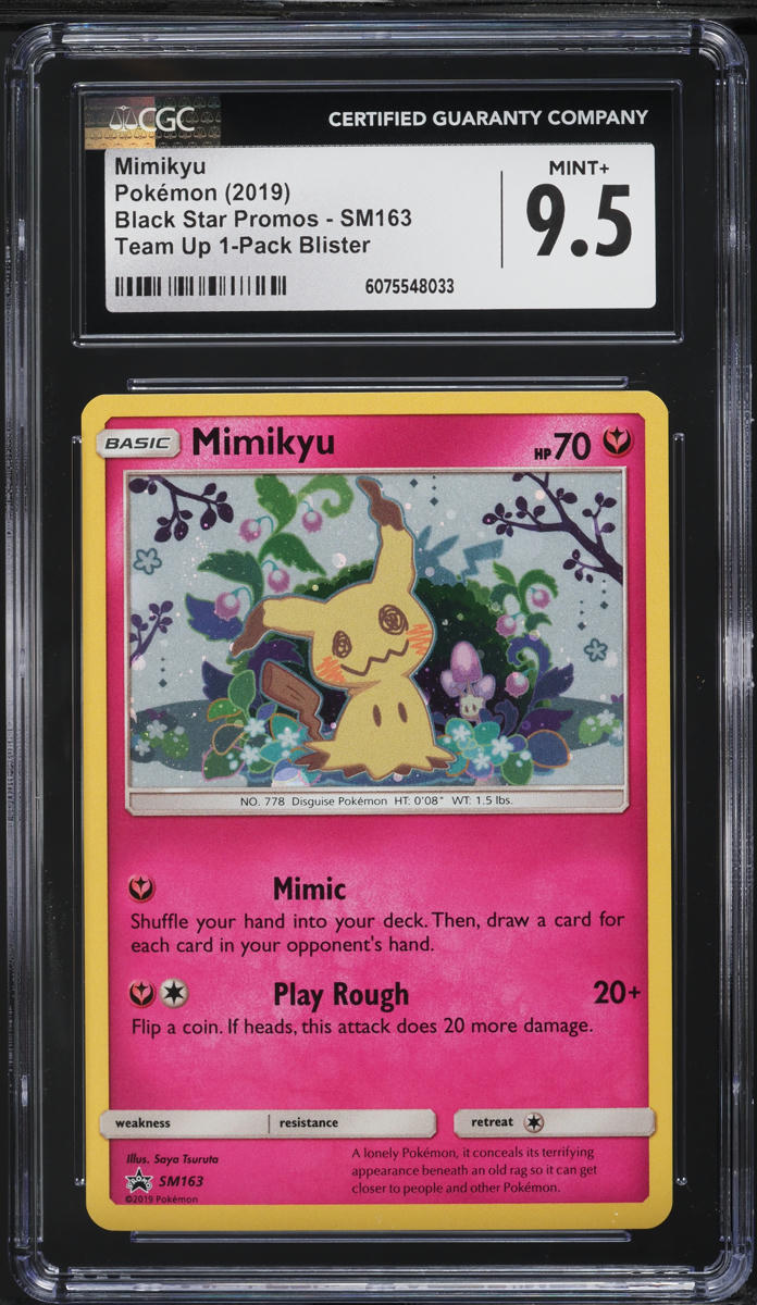 2019 Pokemon Sun & Moon Black Star Promo Team Up Mimikyu #163 CGC