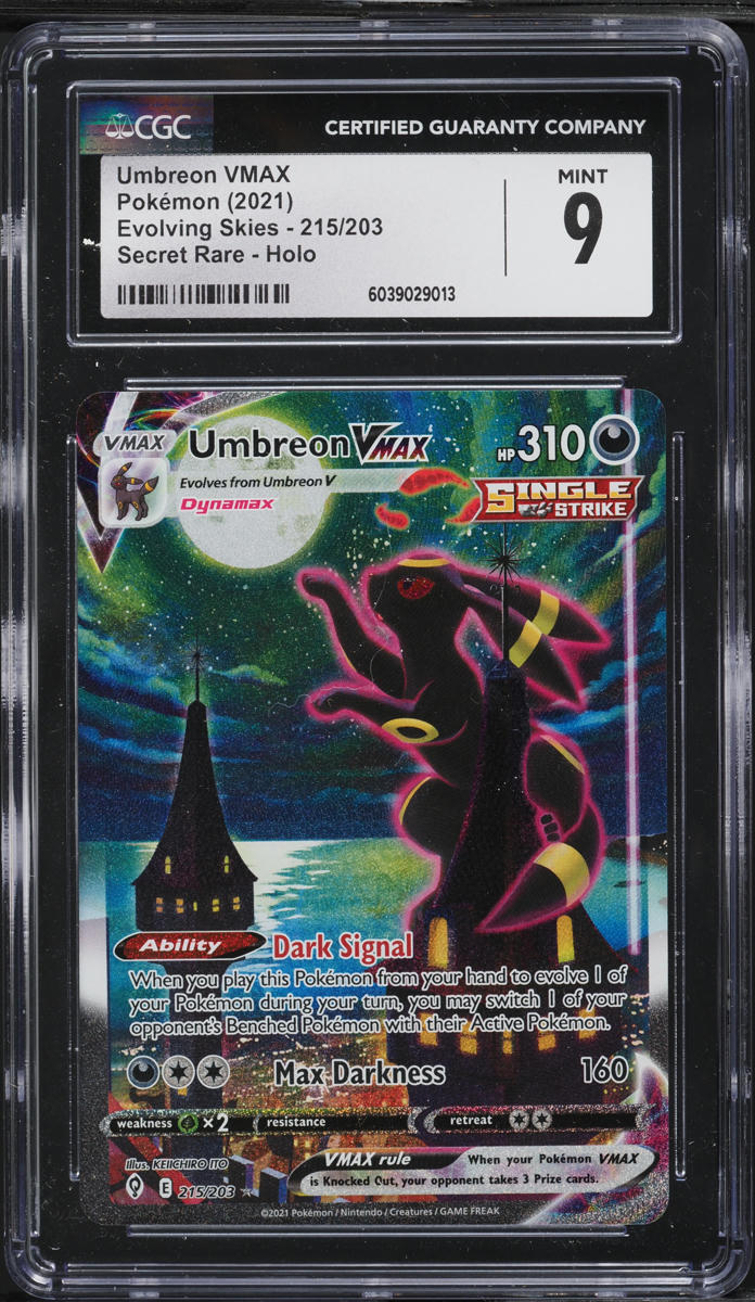 2021 Pokemon Sword & Shield Evolving Skies Full Art Umbreon VMAX #215 CGC 9 MINT