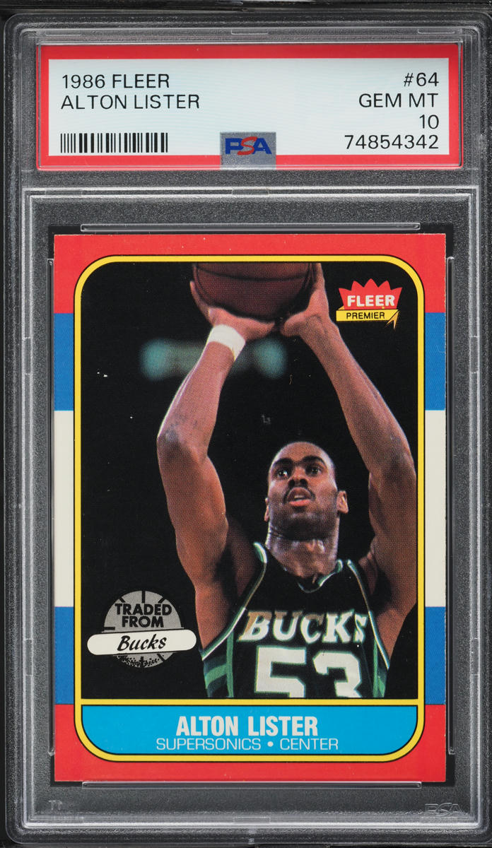 1986 Fleer Basketball Alton Lister #64 PSA 10 GEM MINT