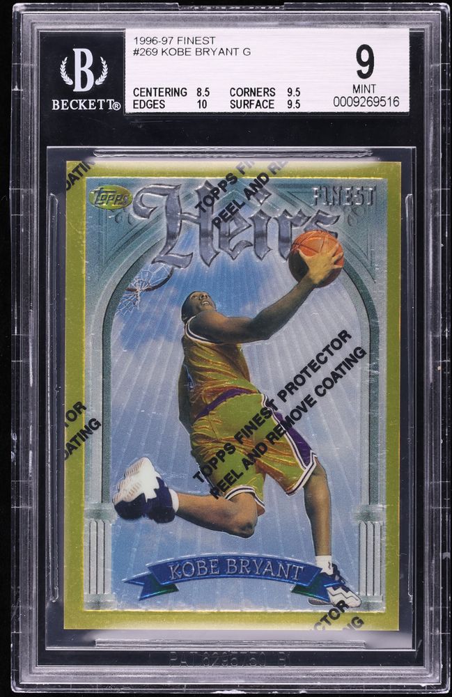 1996 Finest Gold  w/ Coating Kobe Bryant ROOKIE #269 BGS 9 MINT