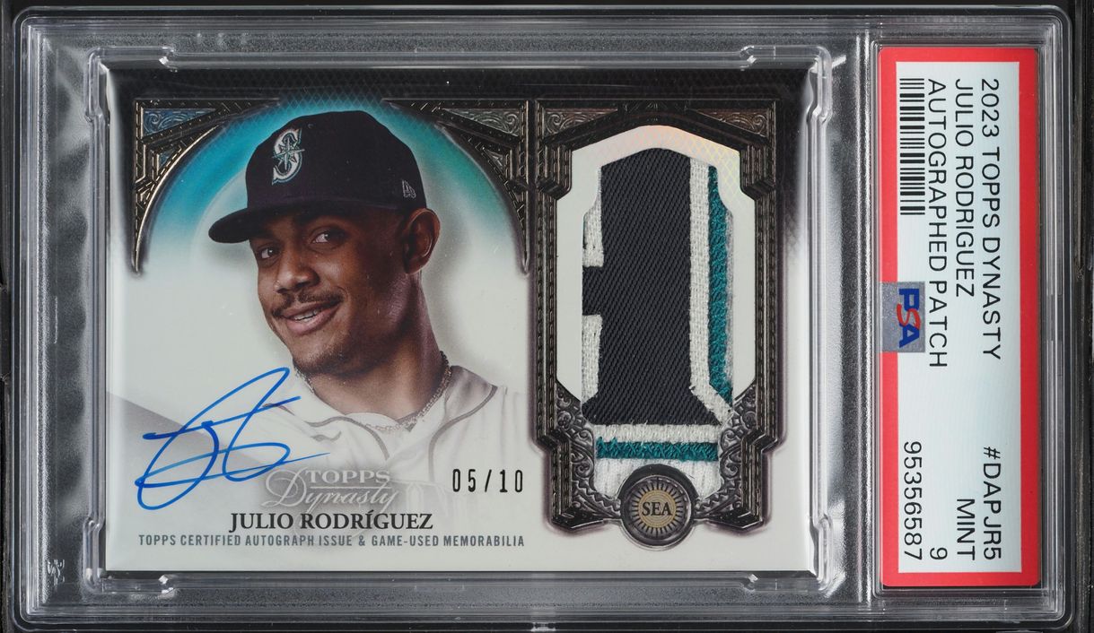 2023 Topps Dynasty Julio Rodriguez PATCH AUTO /10 #DAPJR5 PSA 9 