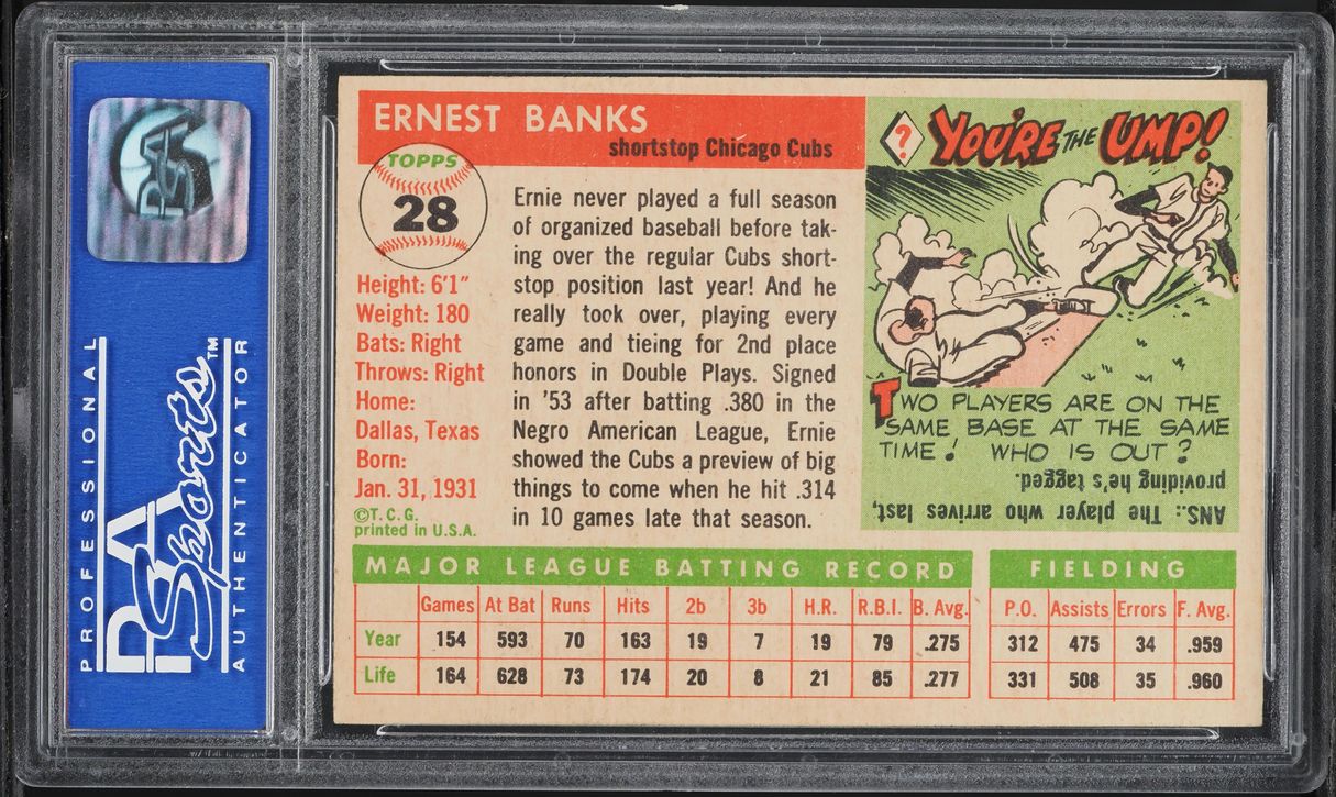 1955 Topps Ernie Banks #28 PSA 5 EX