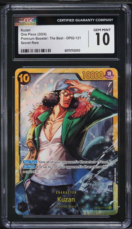2024 One Piece Premium The Best Kuzan SEC #OP02-121 CGC 10 GEM