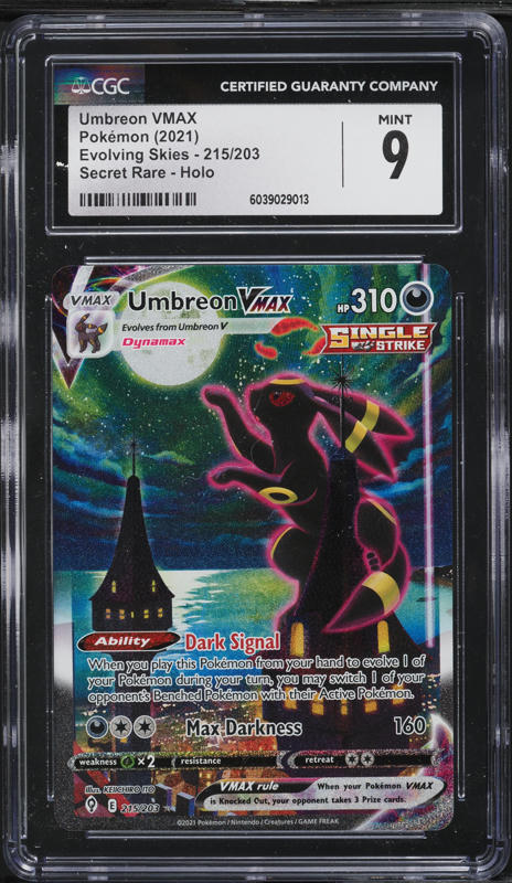 2021 Pokemon Sword & Shield Evolving Skies Full Art Umbreon VMAX #215 CGC 9 MINT