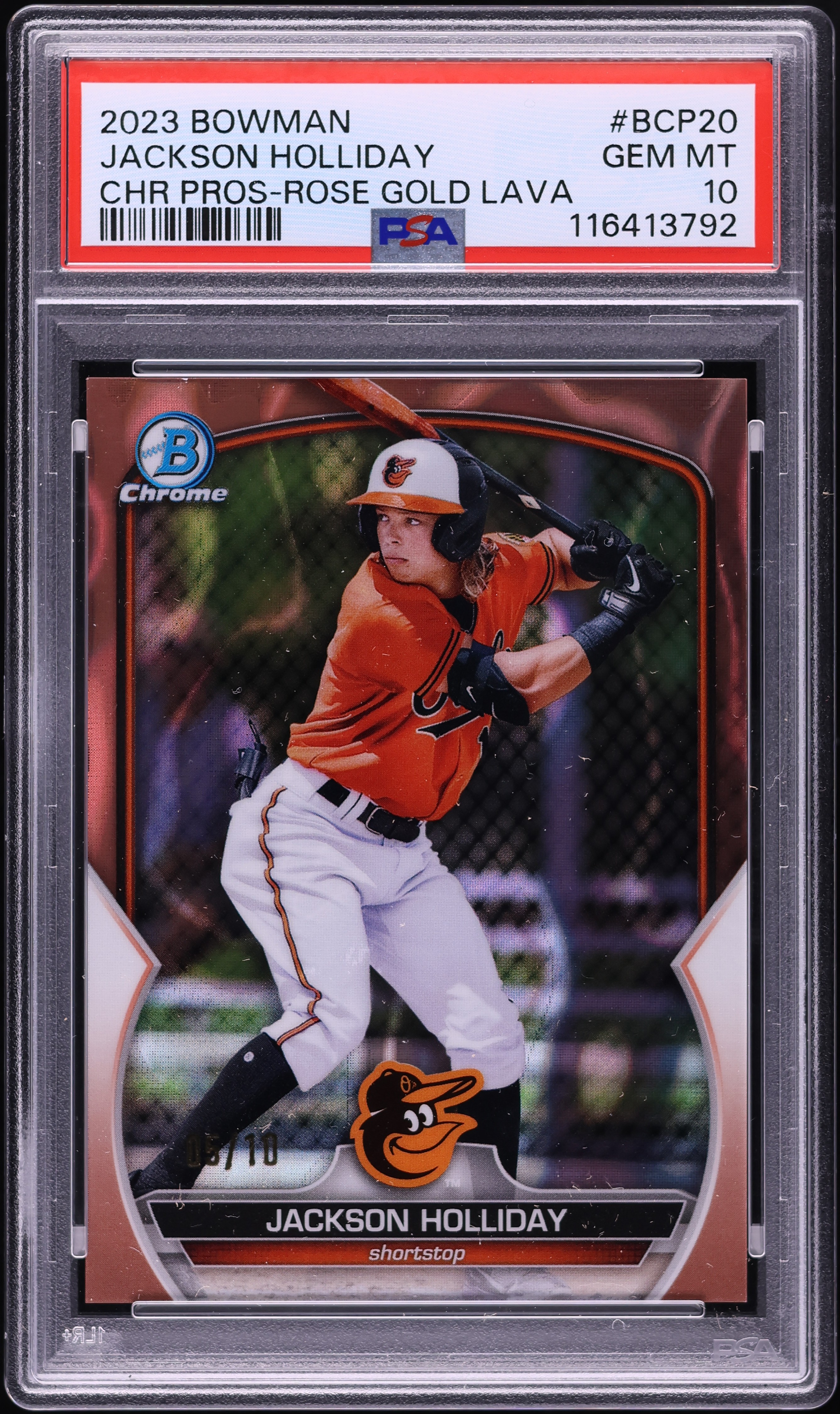 2023 Bowman Chrome Rose Gold Lava Refractor Jackson Holliday