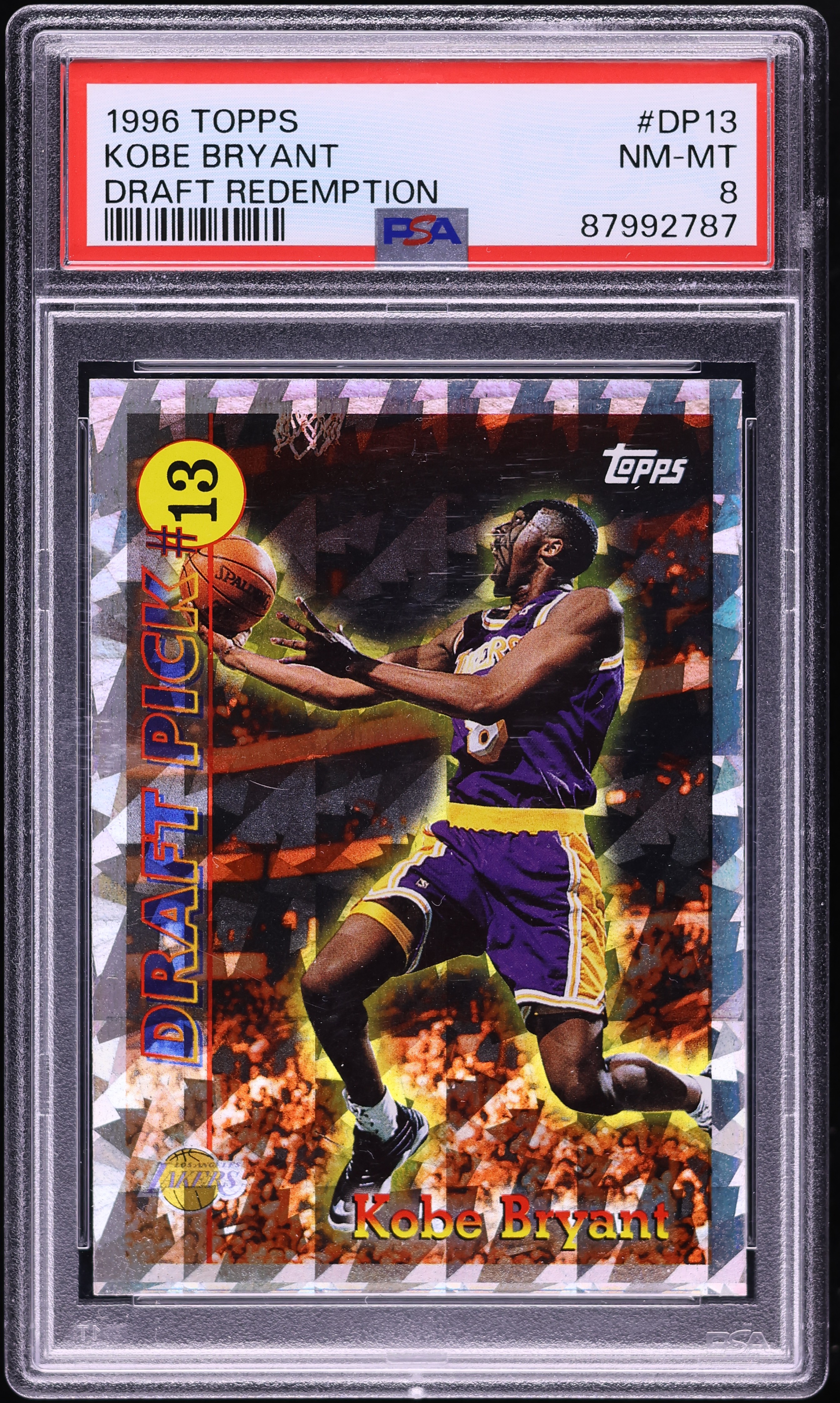 1996 Topps Draft Redemption Kobe Bryant ROOKIE #DP13 PSA 8 NM-MT