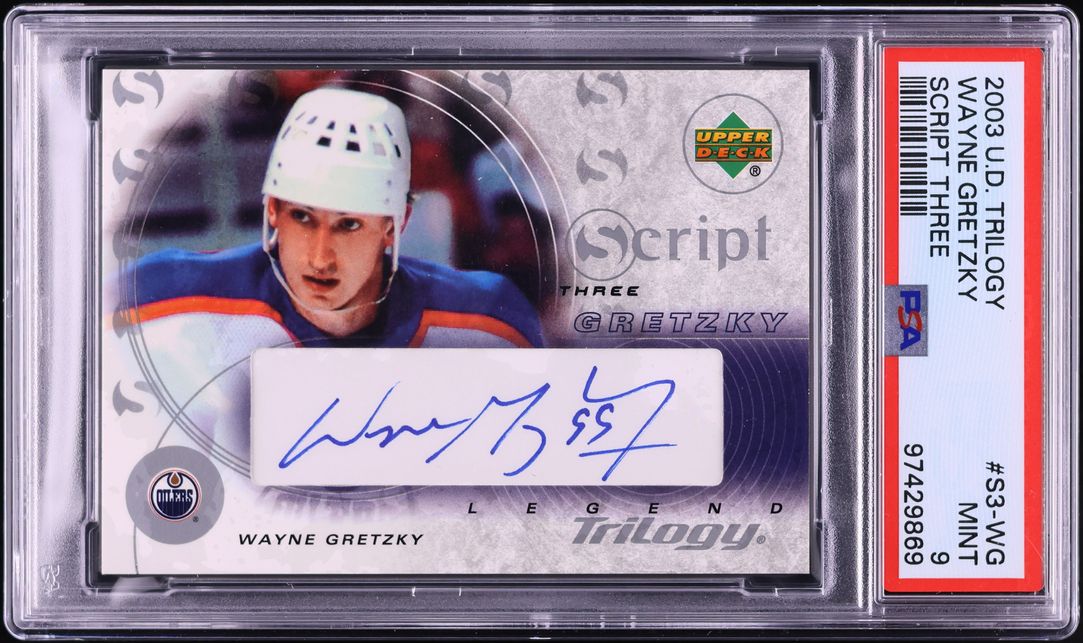 2003 Upper Deck Trilogy Script Three Wayne Gretzky AUTO #S3-WG PSA 9 MINT