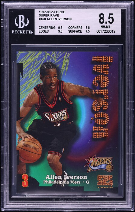 1997 Skybox Premium Golden Touch Die-Cut Allen Iverson #2GT PSA 6