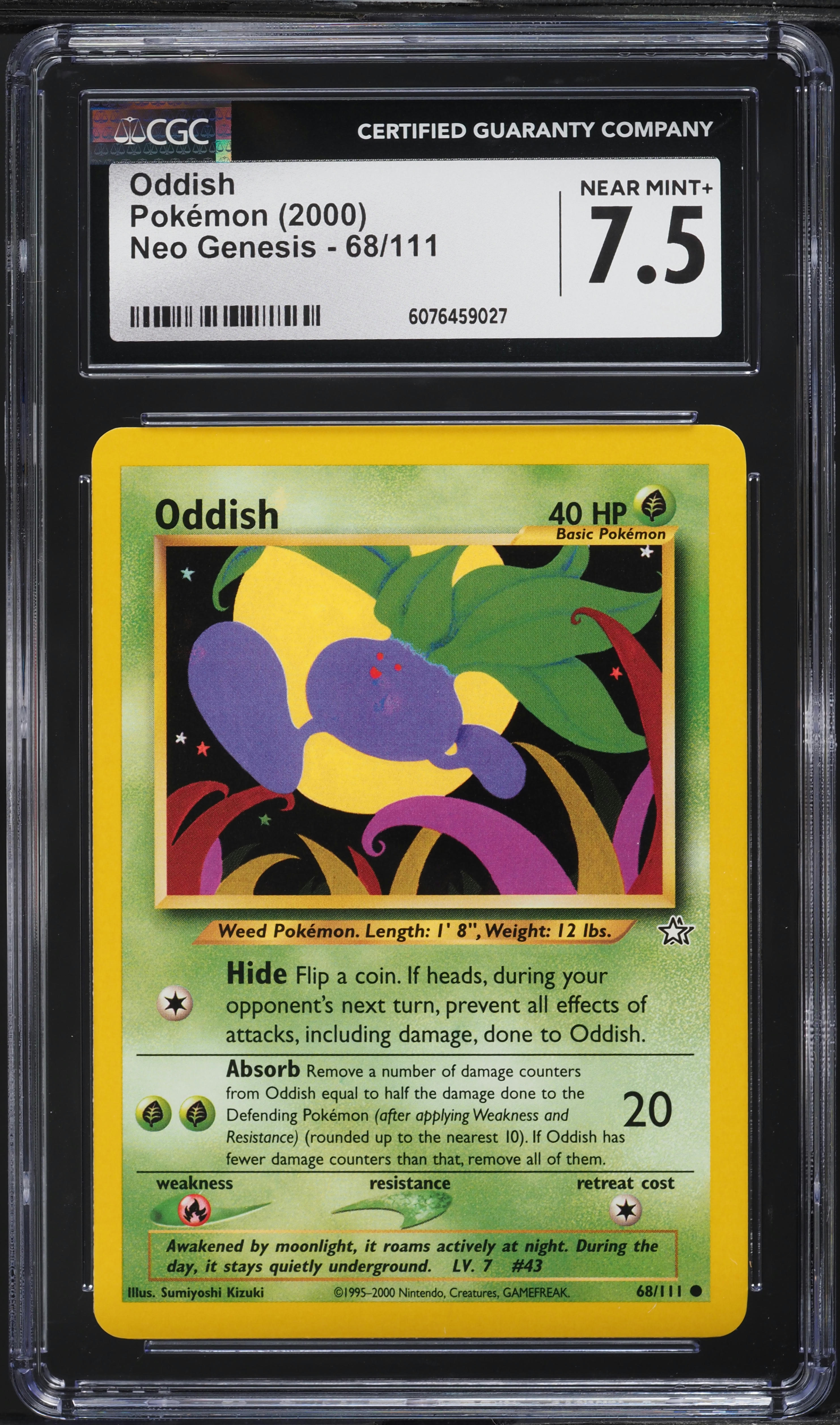 オッシー様　2-17,4-37,7-98 2000 Pokemon Neo Genesis Oddish #68 CGC 7.5 NRMT+ on Fanatics Collect