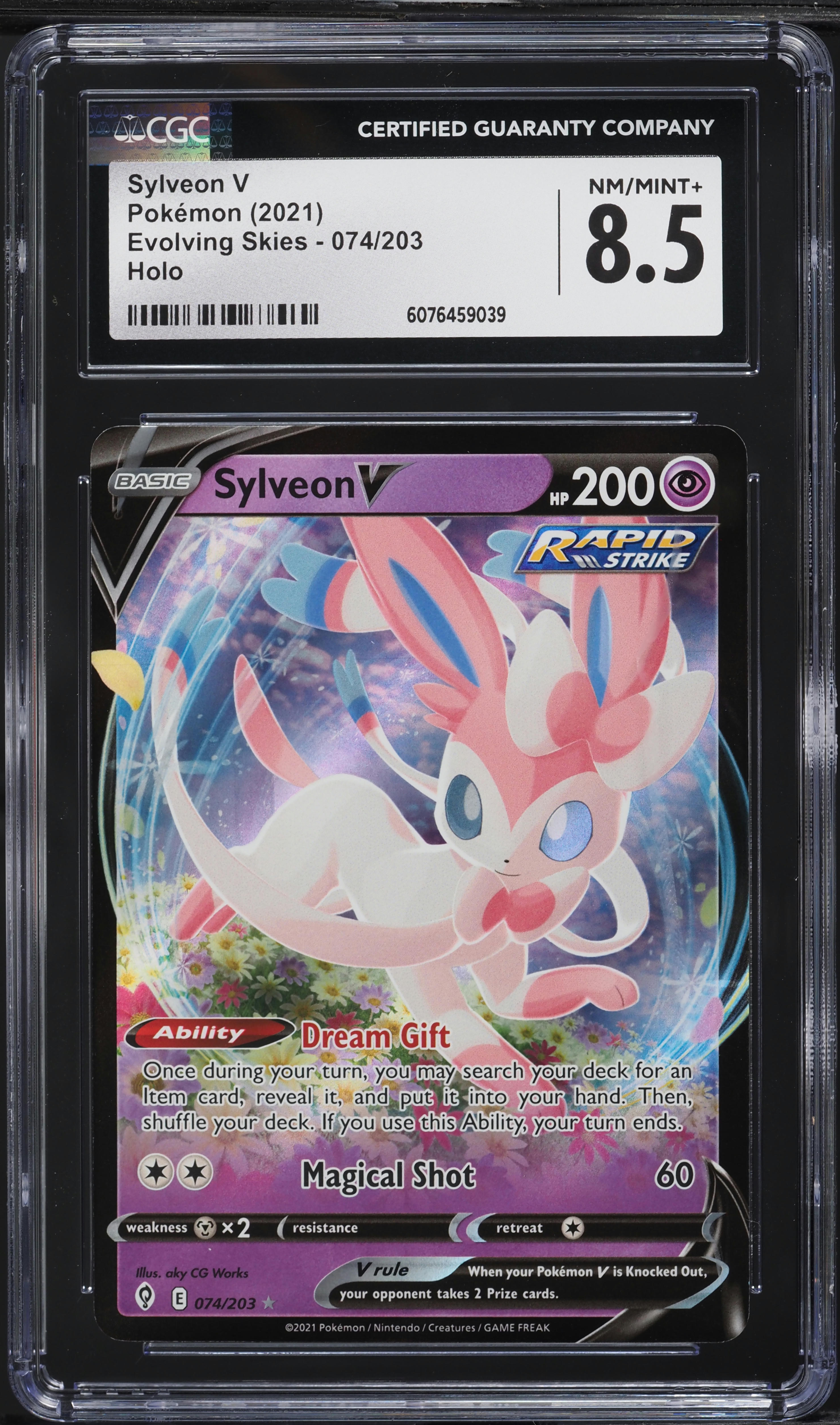 2021 Pokemon Sword & Shield Evolving Skies Full Art Sylveon V #74 CGC 8.5  NM-MT+ on Fanatics Collect