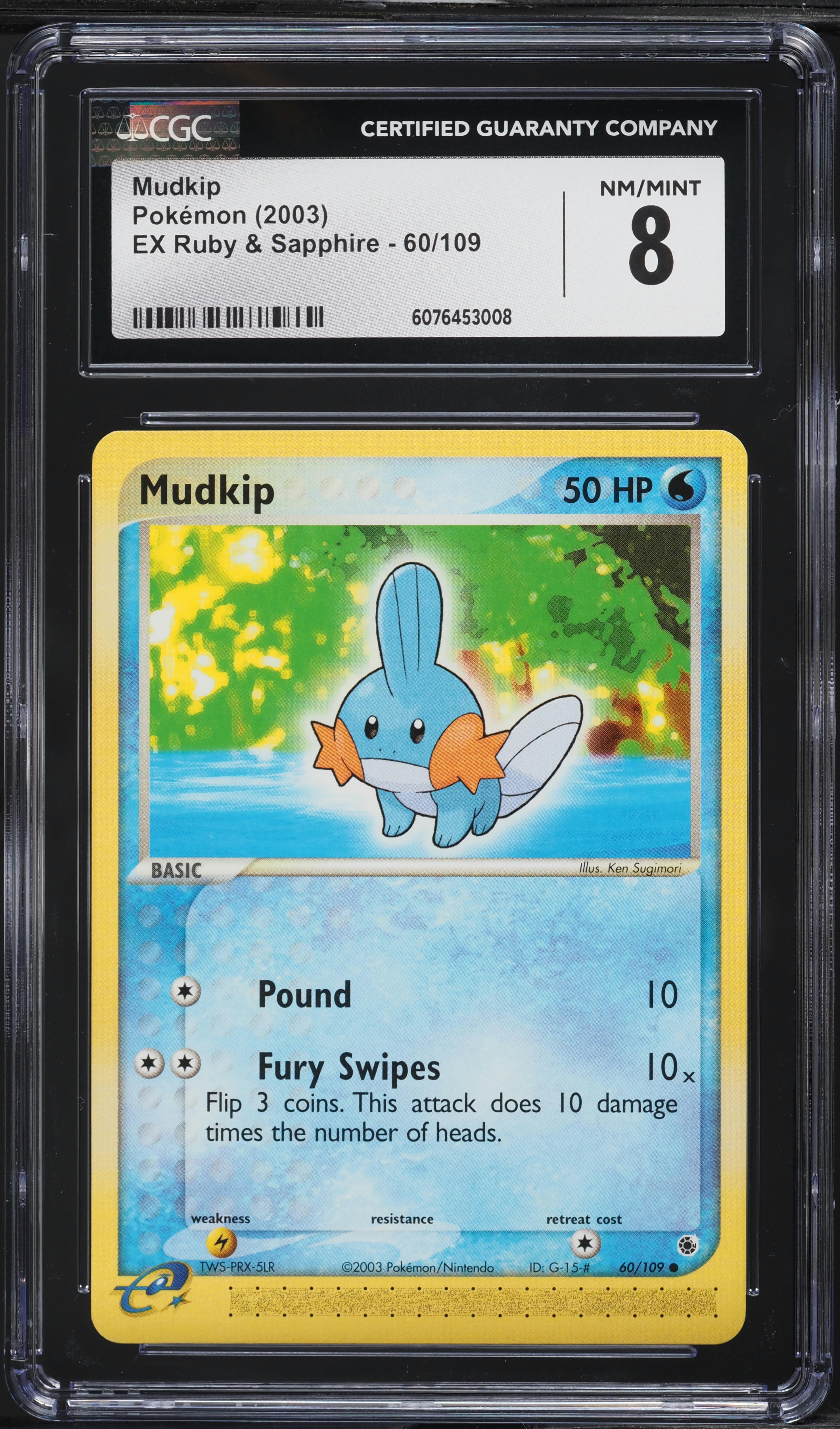 2003 Pokemon EX Ruby & Sapphire Mudkip #60 CGC 8 NM-MT on Fanatics