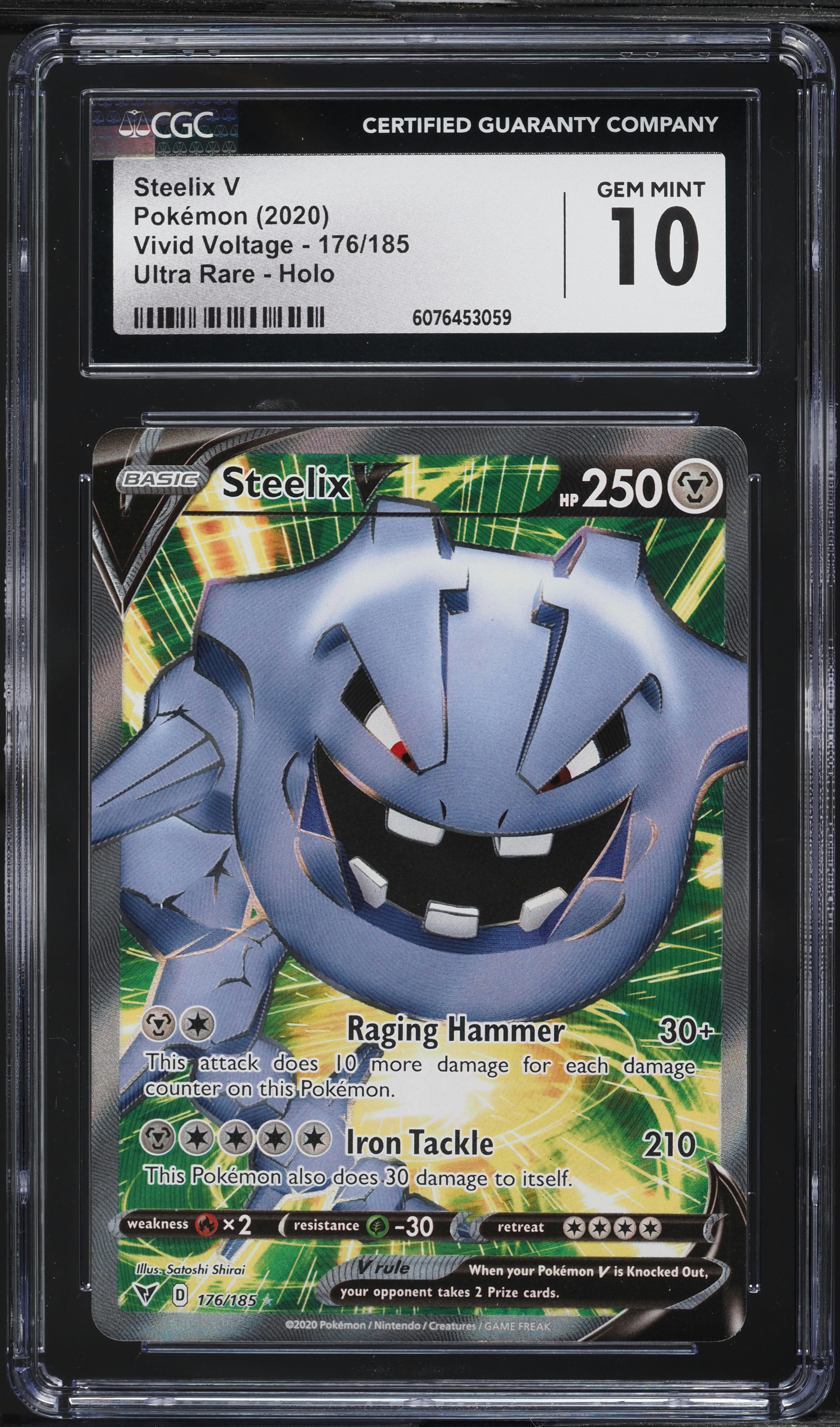 2020 Pokemon SWSH Vivid Voltage Full Art Steelix V #176 CGC 10 GEM