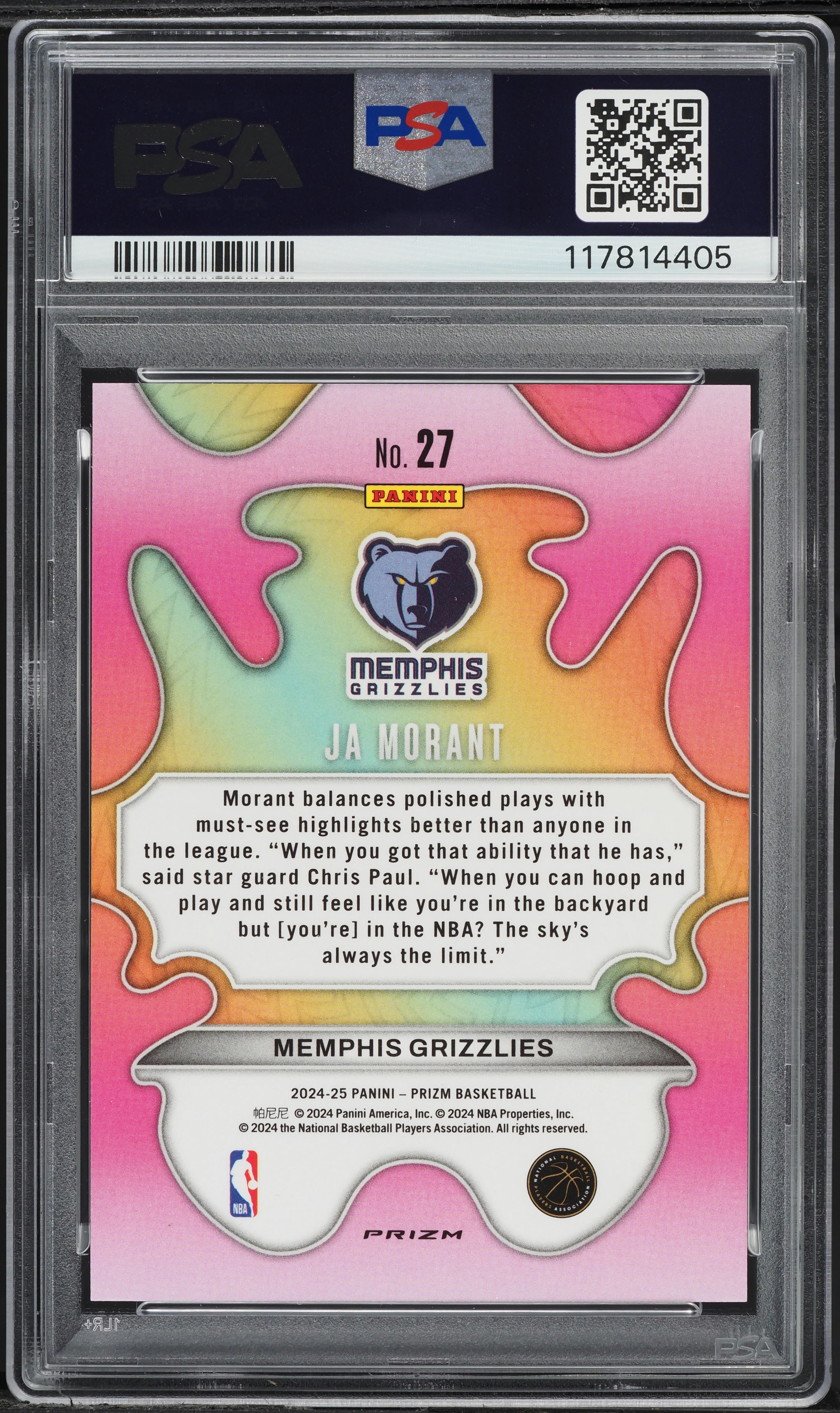 2024 Panini Prizm Groovy Ja Morant #27 PSA 10 GEM MINT on Fanatics