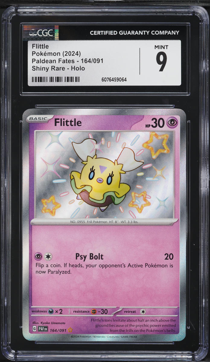 2024 Pokemon Scarlet & Violet Paldean Fates Shiny Flittle #164 CGC 9 MINT