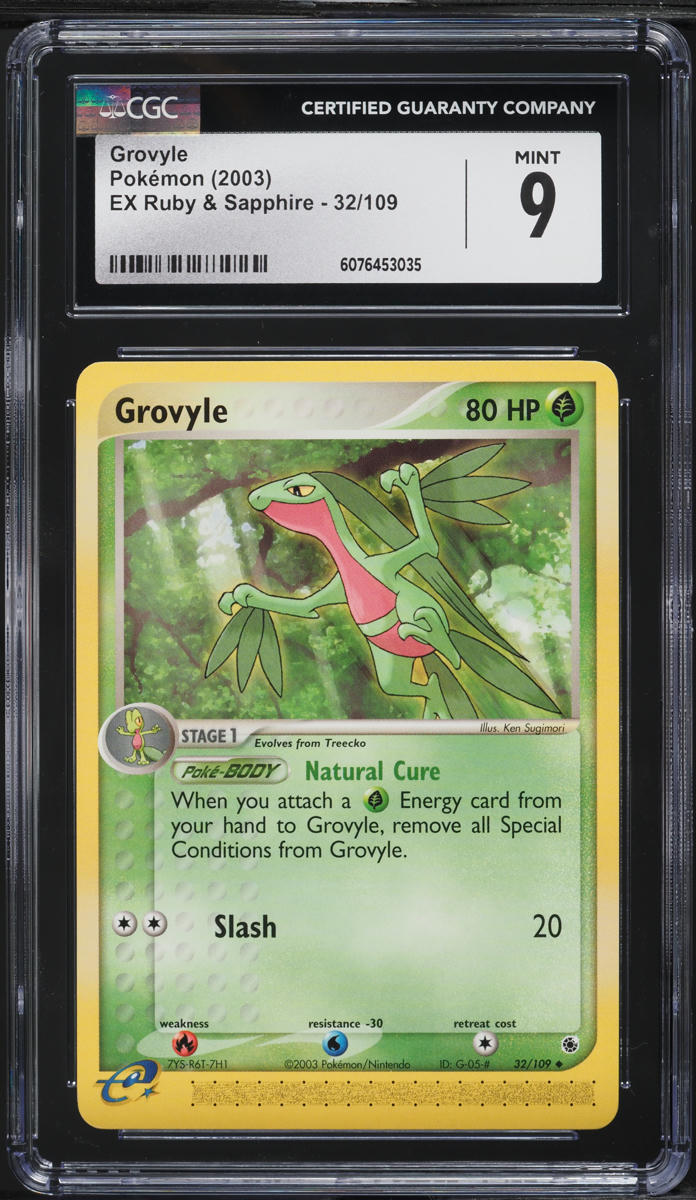 2003 Pokemon EX Ruby & Sapphire Grovyle #32 CGC 9 MINT