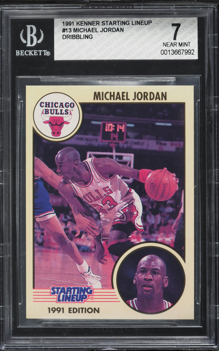 1991 Kenner Starting Lineup Dribbling Michael Jordan #23 BGS 7