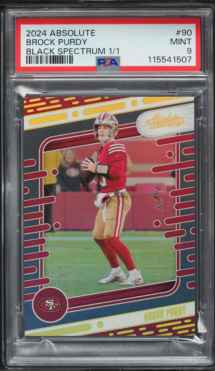 2024 Panini Absolute Football Spectrum Black Brock Purdy #90 PSA 9