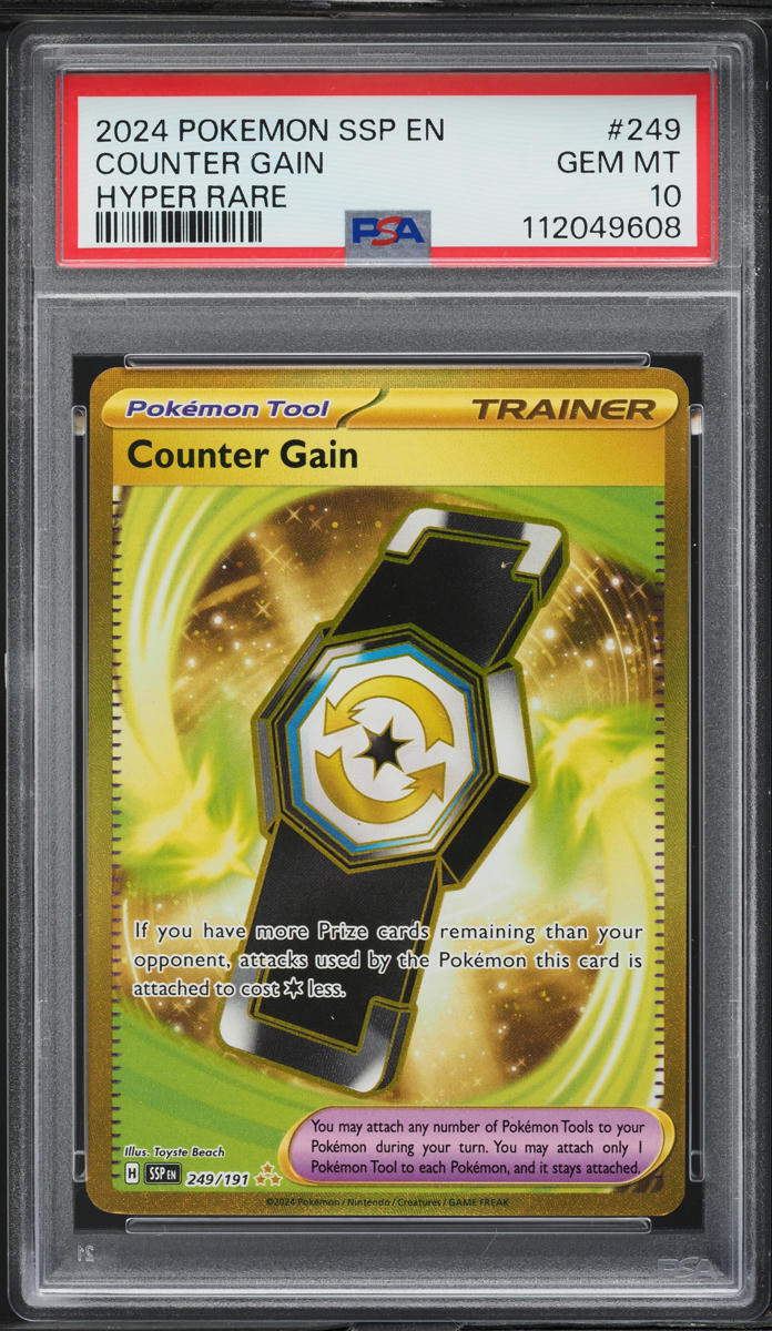 2024 Pokemon SV Surging Sparks Hyper Rare Counter Gain #249 PSA 10 GEM MINT