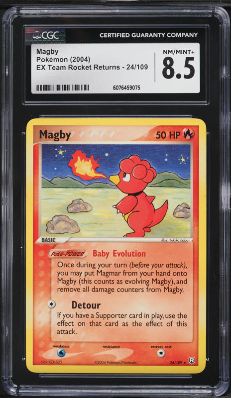 magby pokemon card value - 41/102 Reverse Holo [1] Sputter (10) All Pokemon Powers stop working until the end of your next turn. Magby - 019/182 (Reverse Foil)