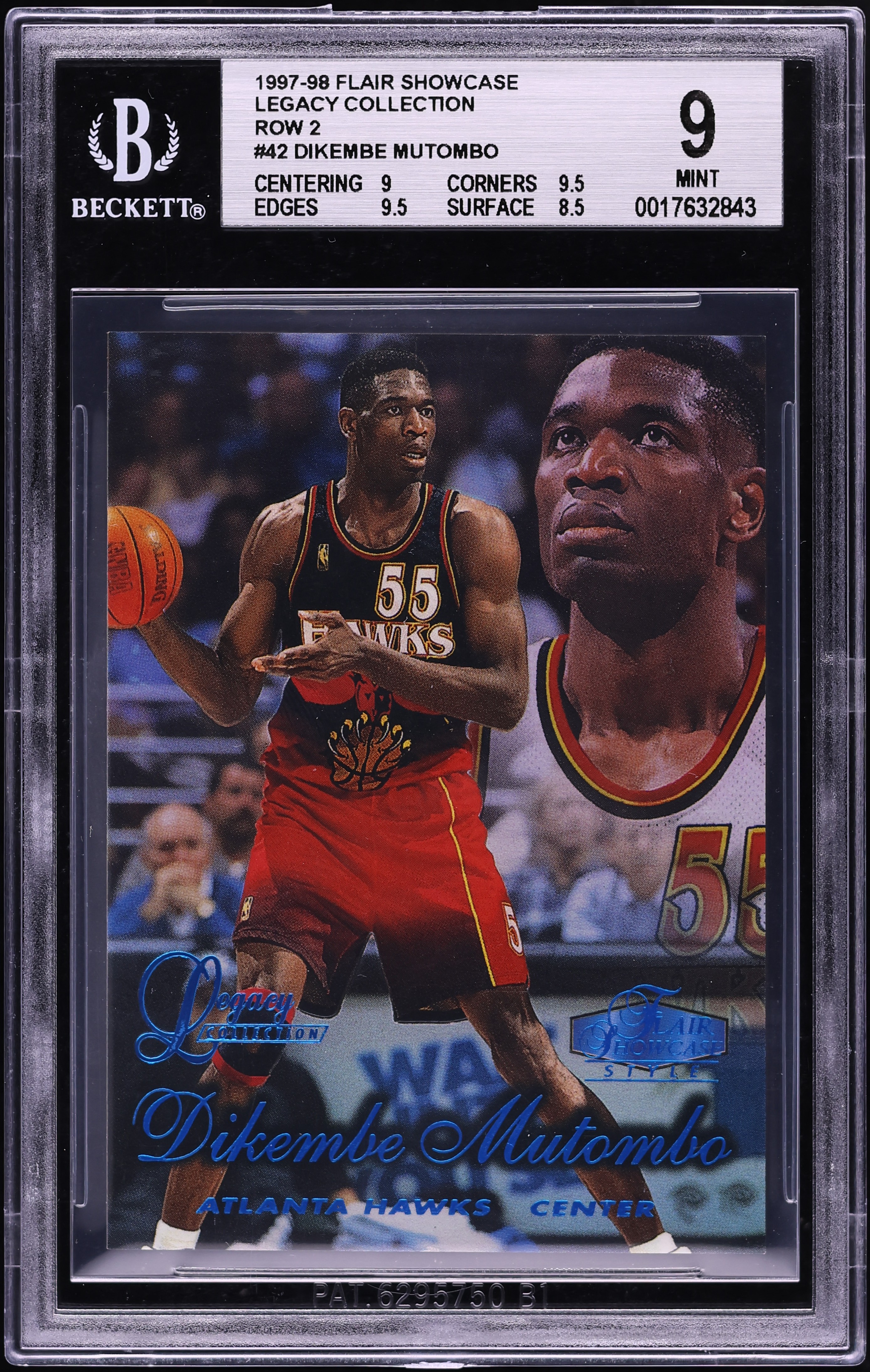 1997 Flair Showcase Basketball Row 2 Dikembe Mutombo #42 PSA 7