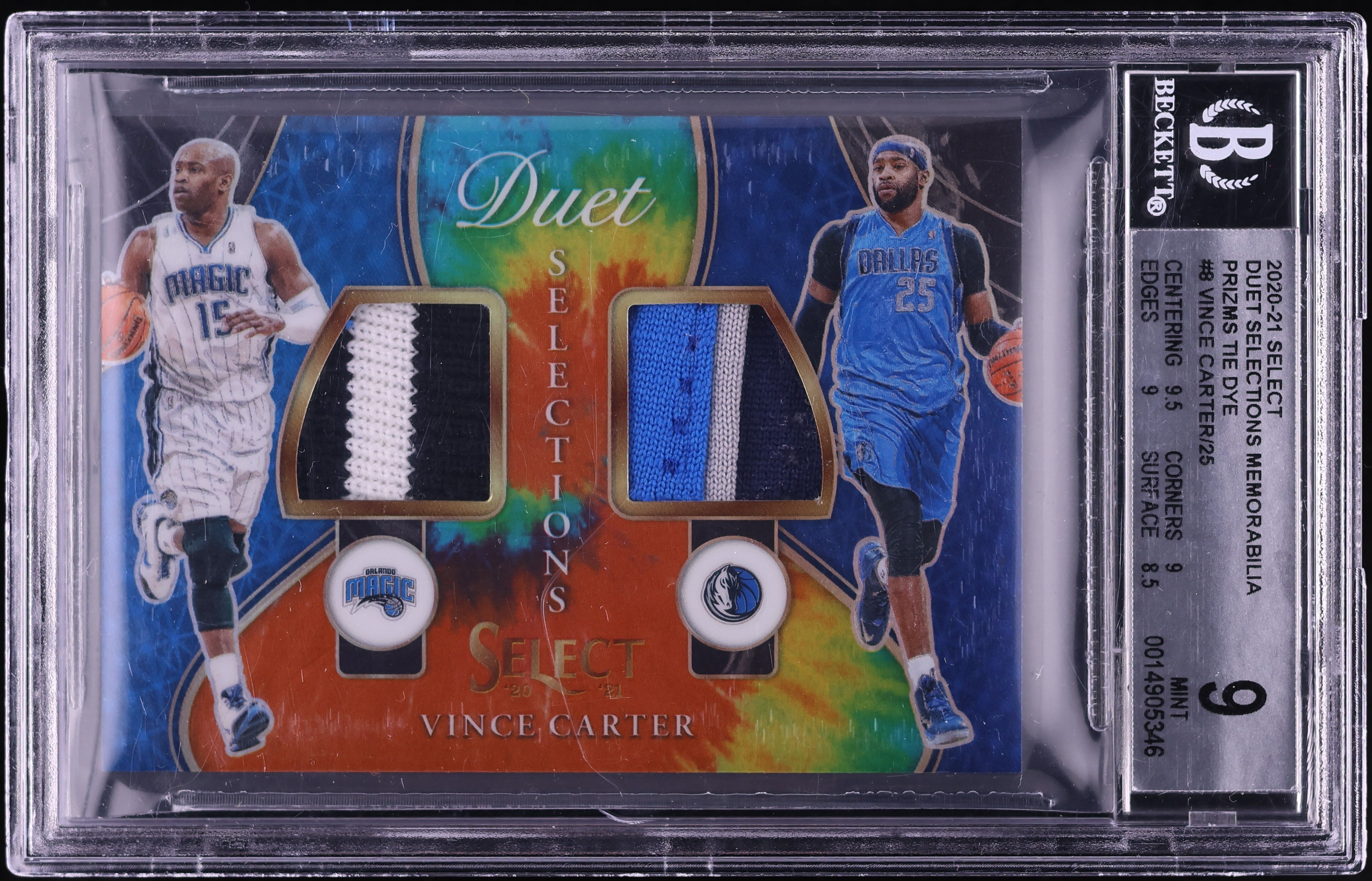 2020 Select Duet Selections Tie Dye Prizm Vince Carter PATCH /25