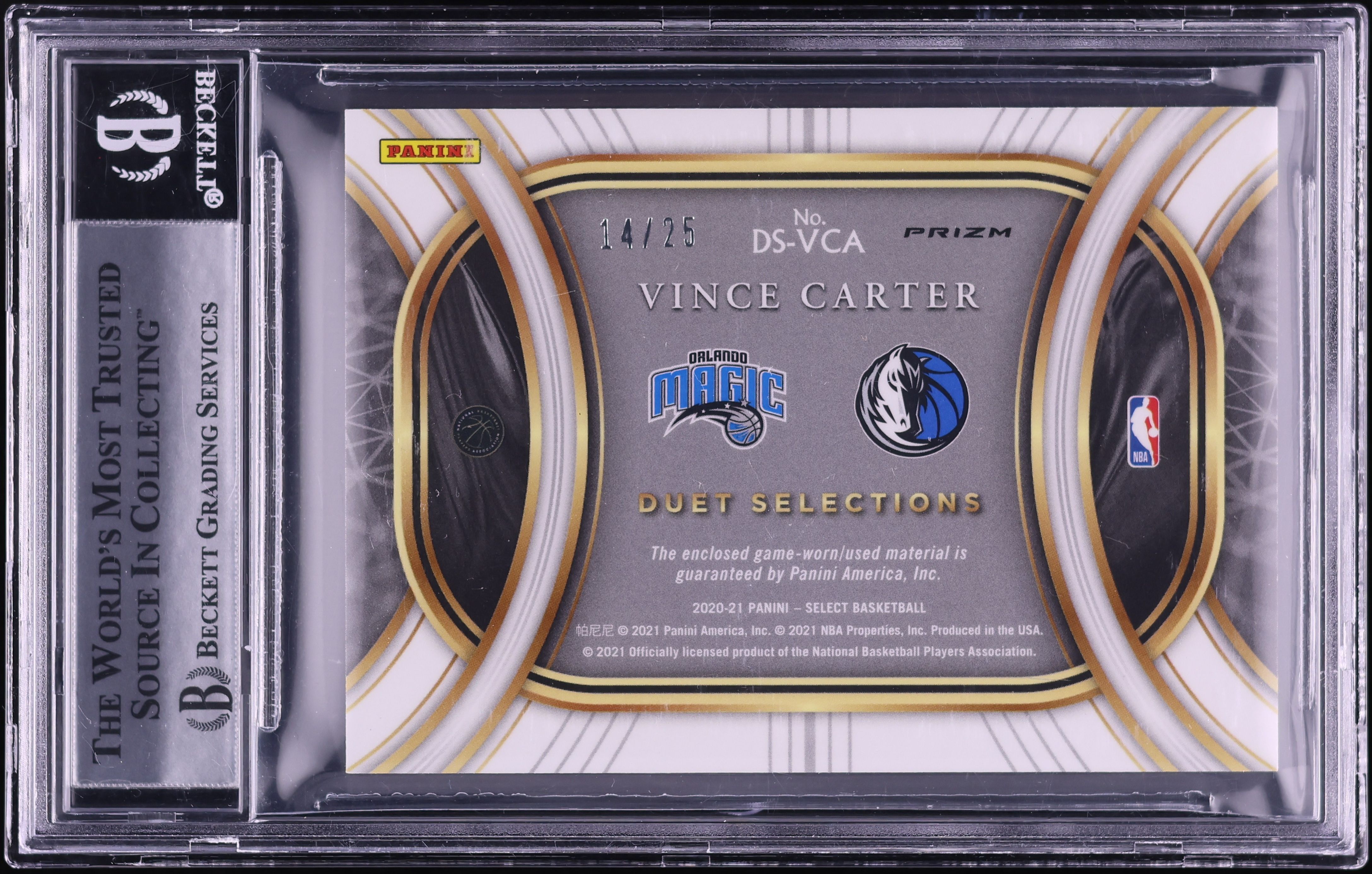 2020 Select Duet Selections Tie Dye Prizm Vince Carter PATCH /25