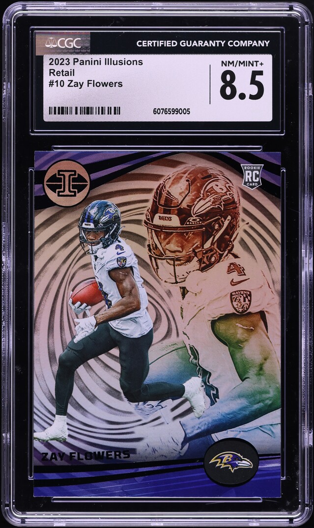 2023 Panini Illusions Retail Zay Flowers ROOKIE #10 CGC 8.5 NM-MT+