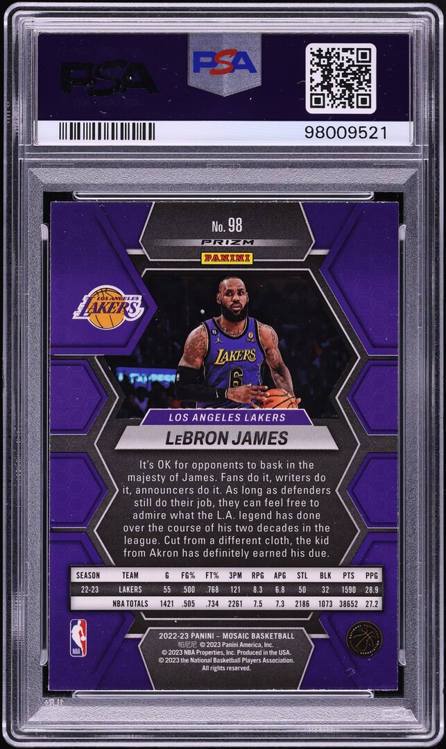 2022 Panini Mosaic Silver LeBron James #98 PSA 9 MINT