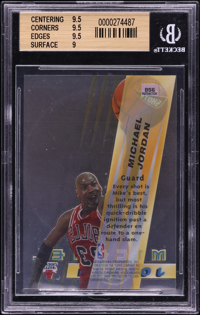 1996 Bowman's Best Shots Refractor Michael Jordan #BS6 BGS 9.5 GEM