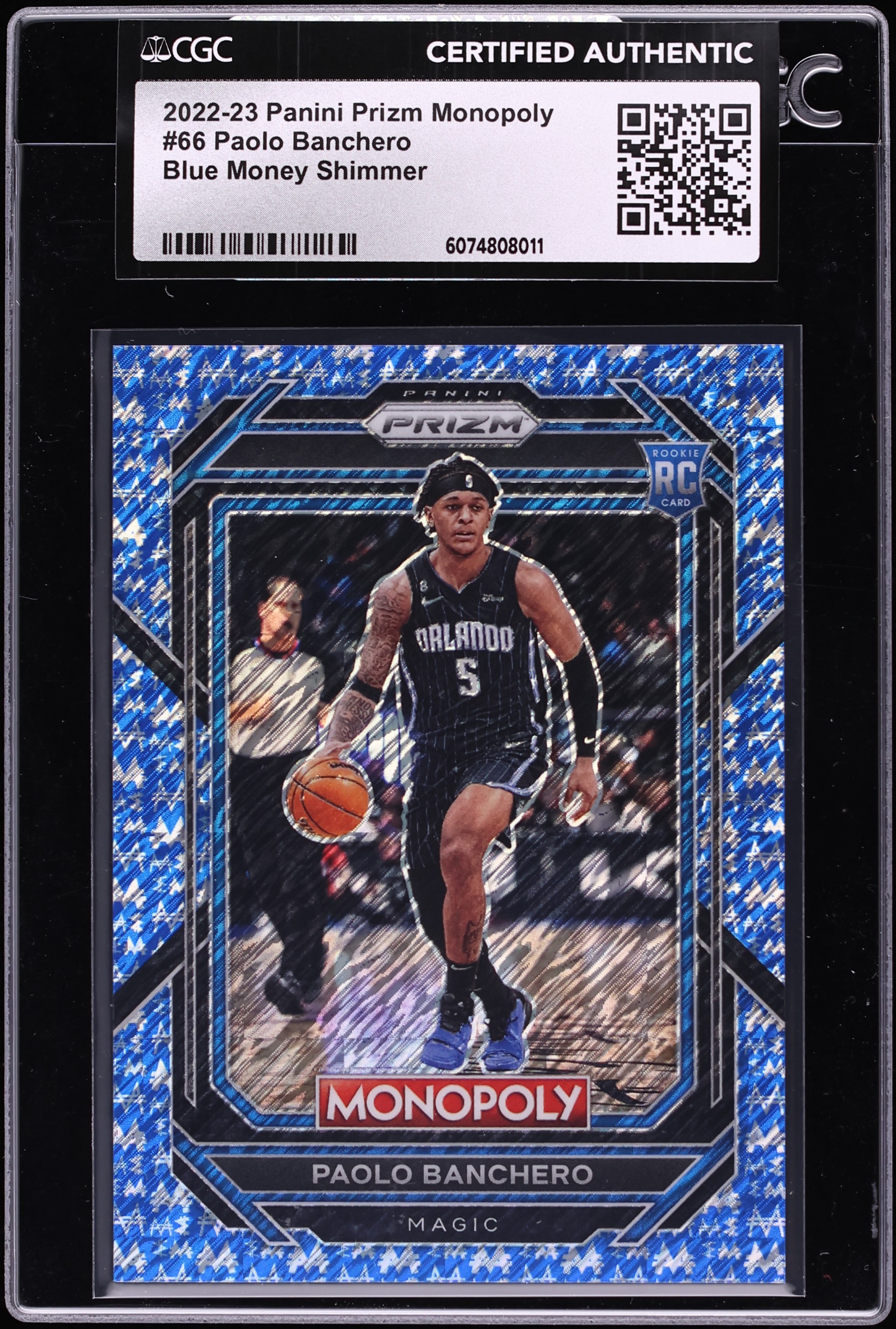 2022 Panini Prizm Monopoly Blue Money Shimmer Paolo Banchero RC
