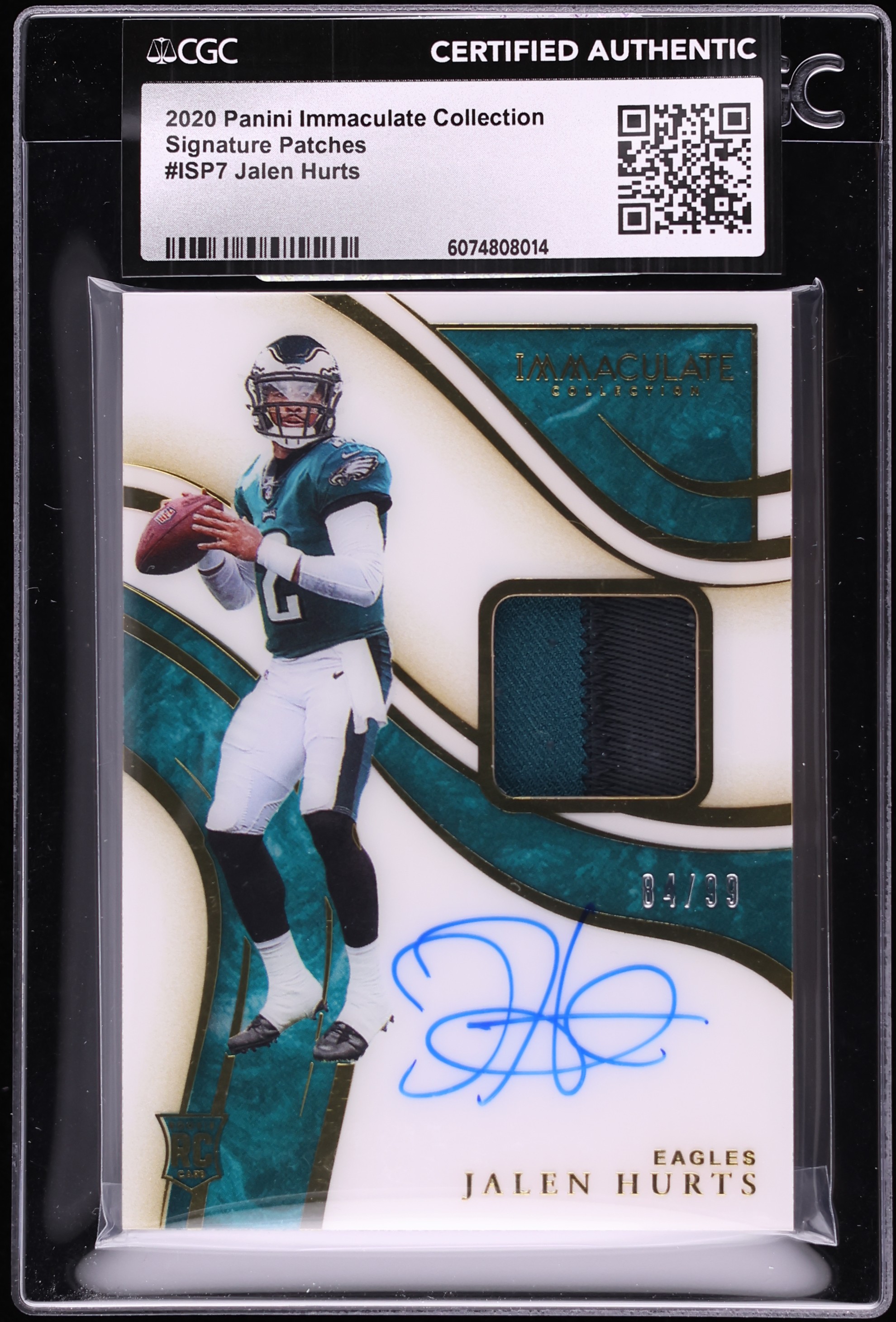Immaculate 0 Panini Collection Auto Patch Moments Allen Josh ⁄25 