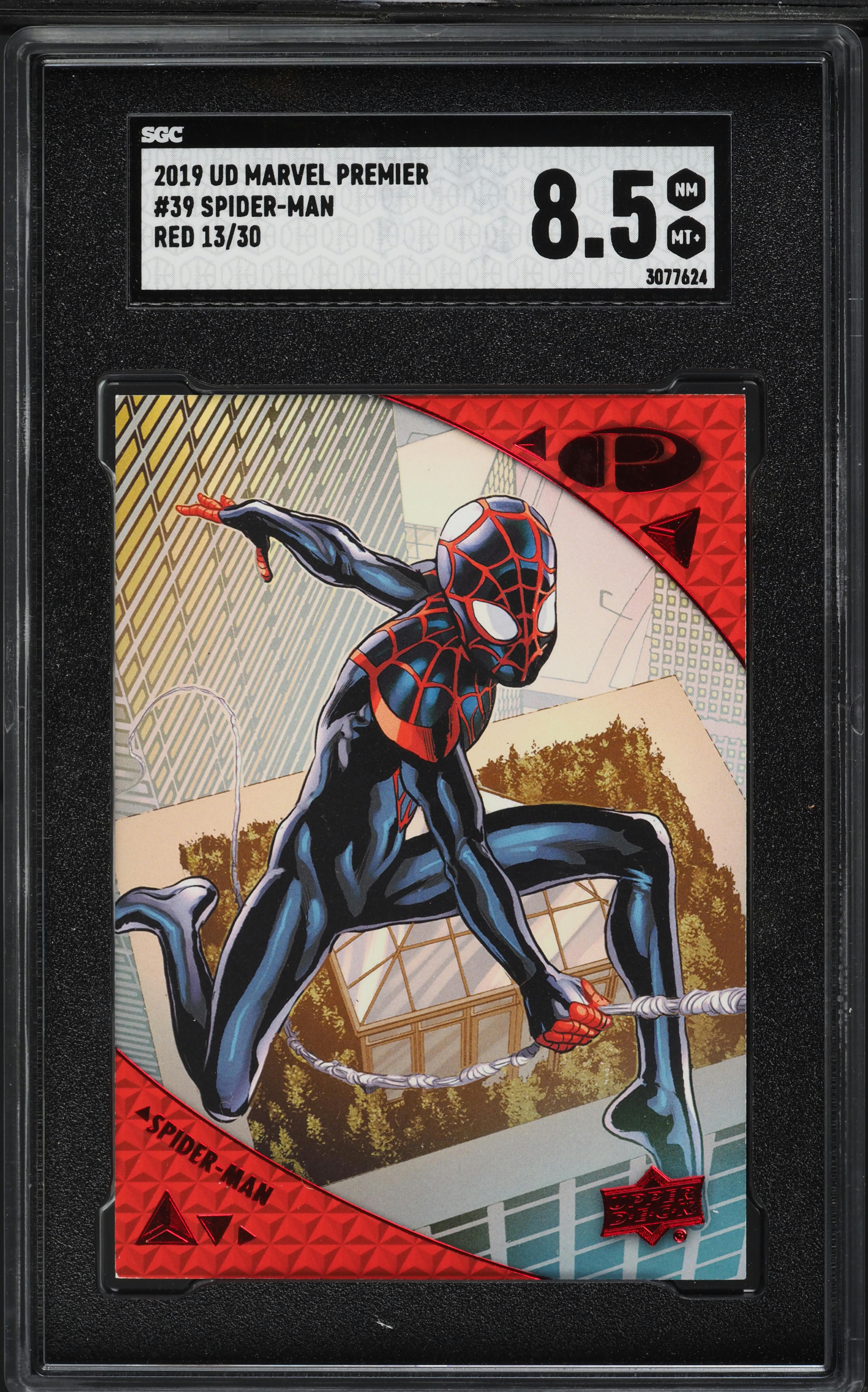 2019 Upper Deck Marvel Premier Red Spider-Man /30 #39 SGC 8.5 NM